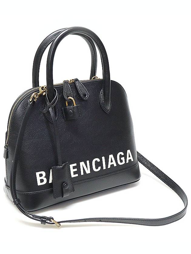Luxury Balenciaga Trending 2026 550645 Black Leather Logo Printing Bill Top Handle Small 2WAY