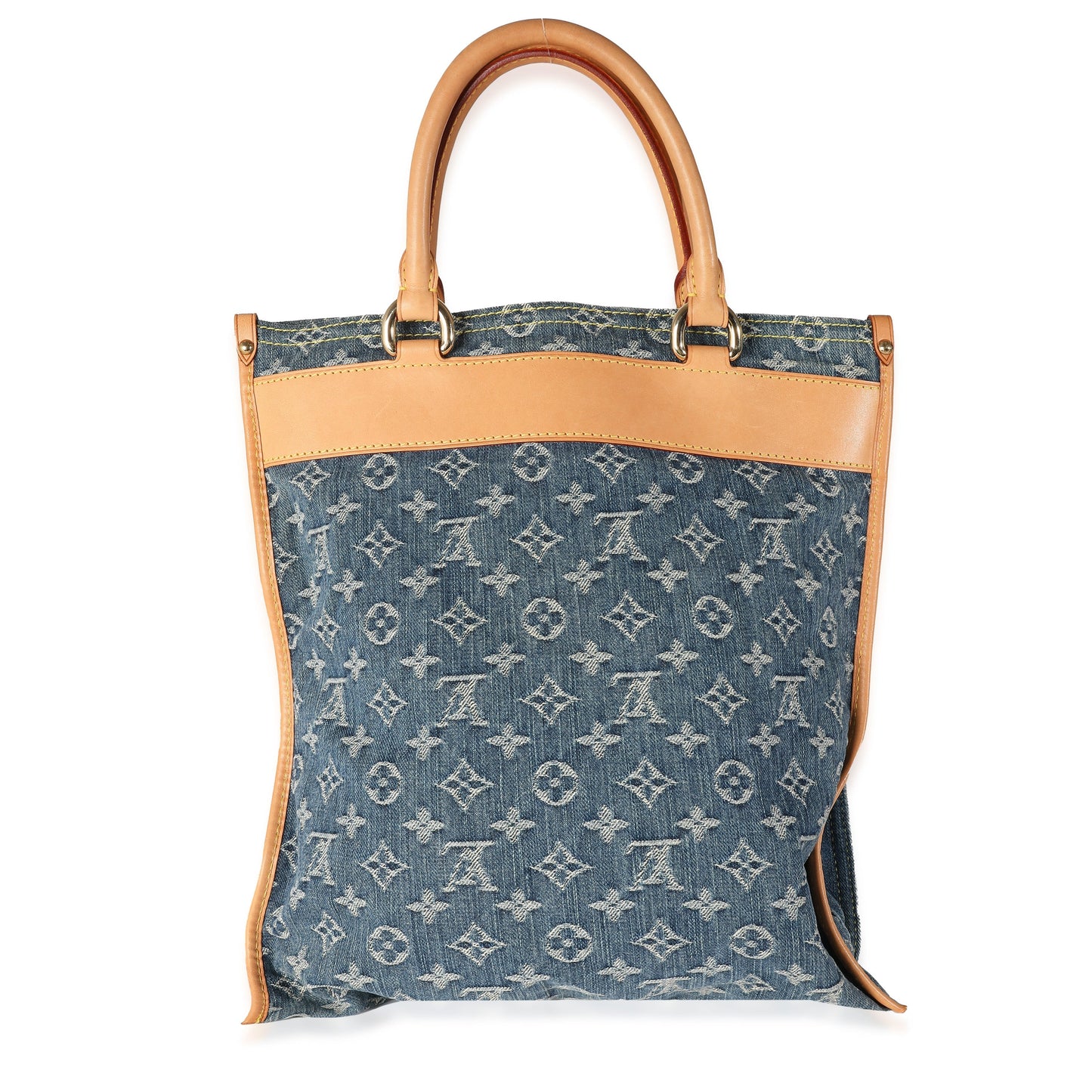 Luxury Women's Tote Bag | Louis Vuitton Blue Monogram Denim Sac Plat