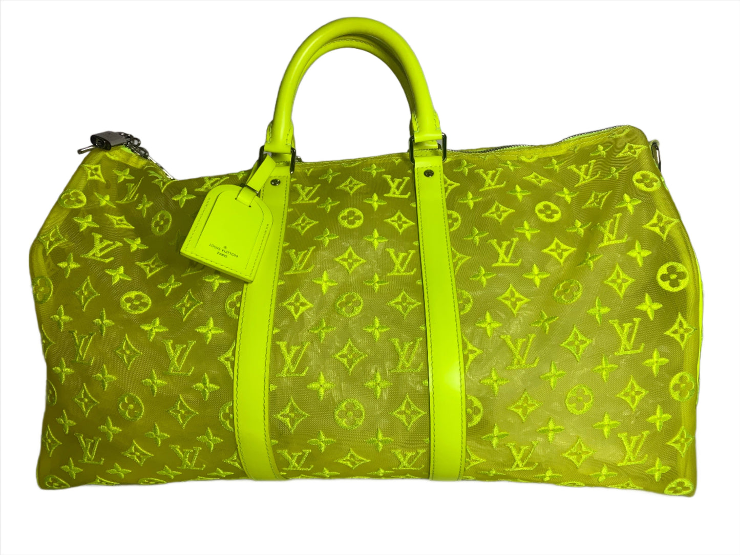 Louis Vuitton Keepall Bandouliere Monogram Mesh 50 Yellow in Mesh/Leather