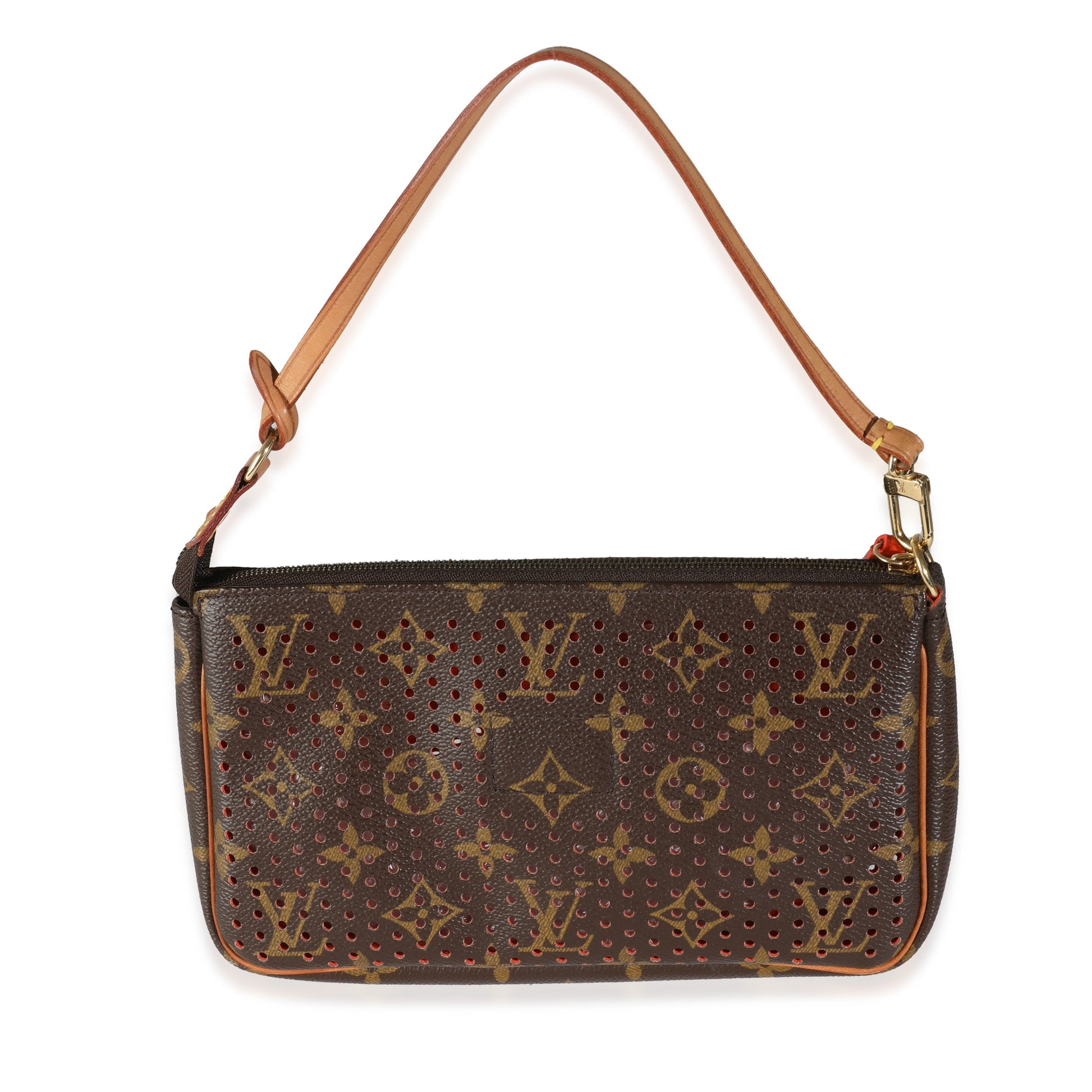 Designer Women's Crossbody Bag | Louis Vuitton Orange Perforated Monogram Canvas Pochette Accessoires