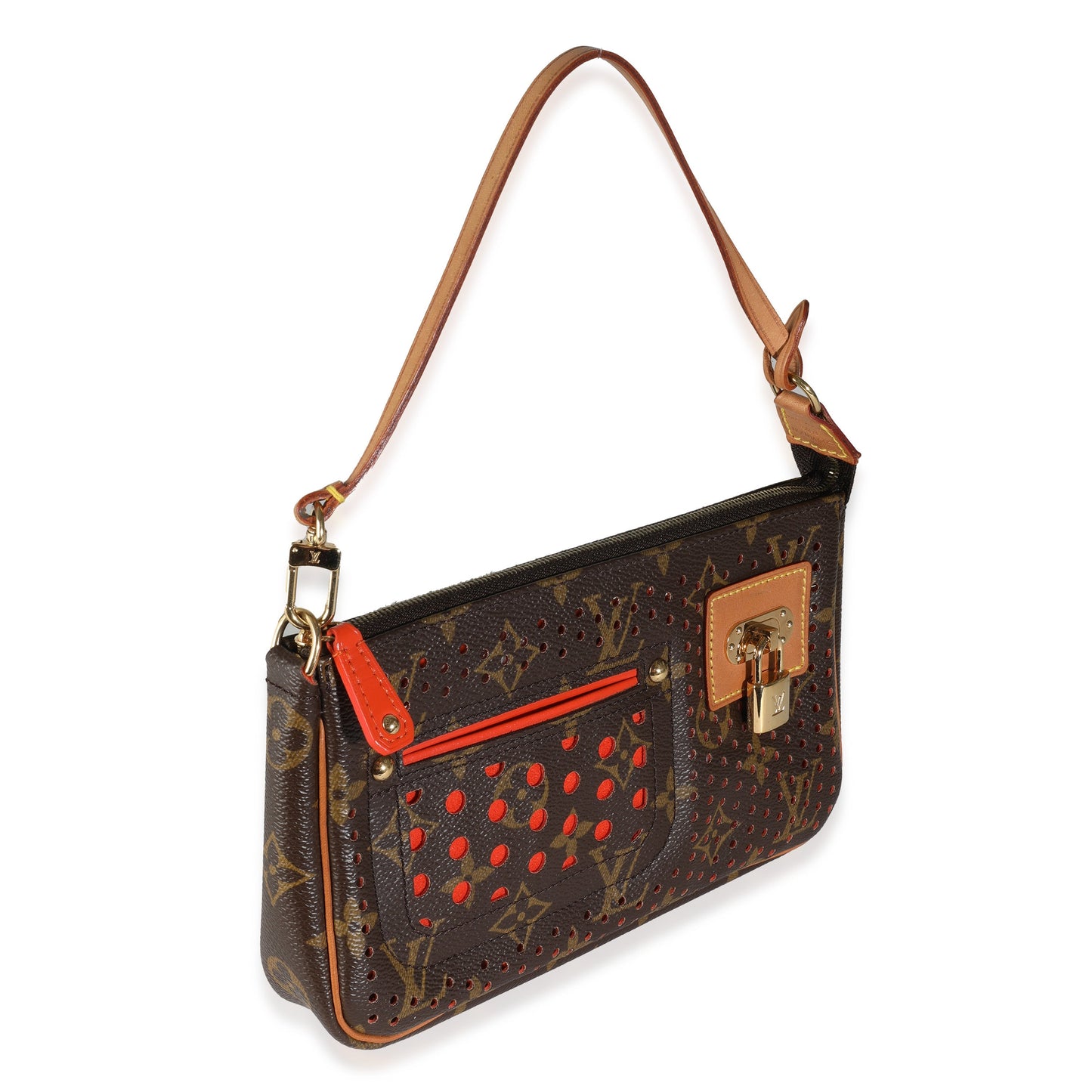 Designer Women's Crossbody Bag | Louis Vuitton Orange Perforated Monogram Canvas Pochette Accessoires