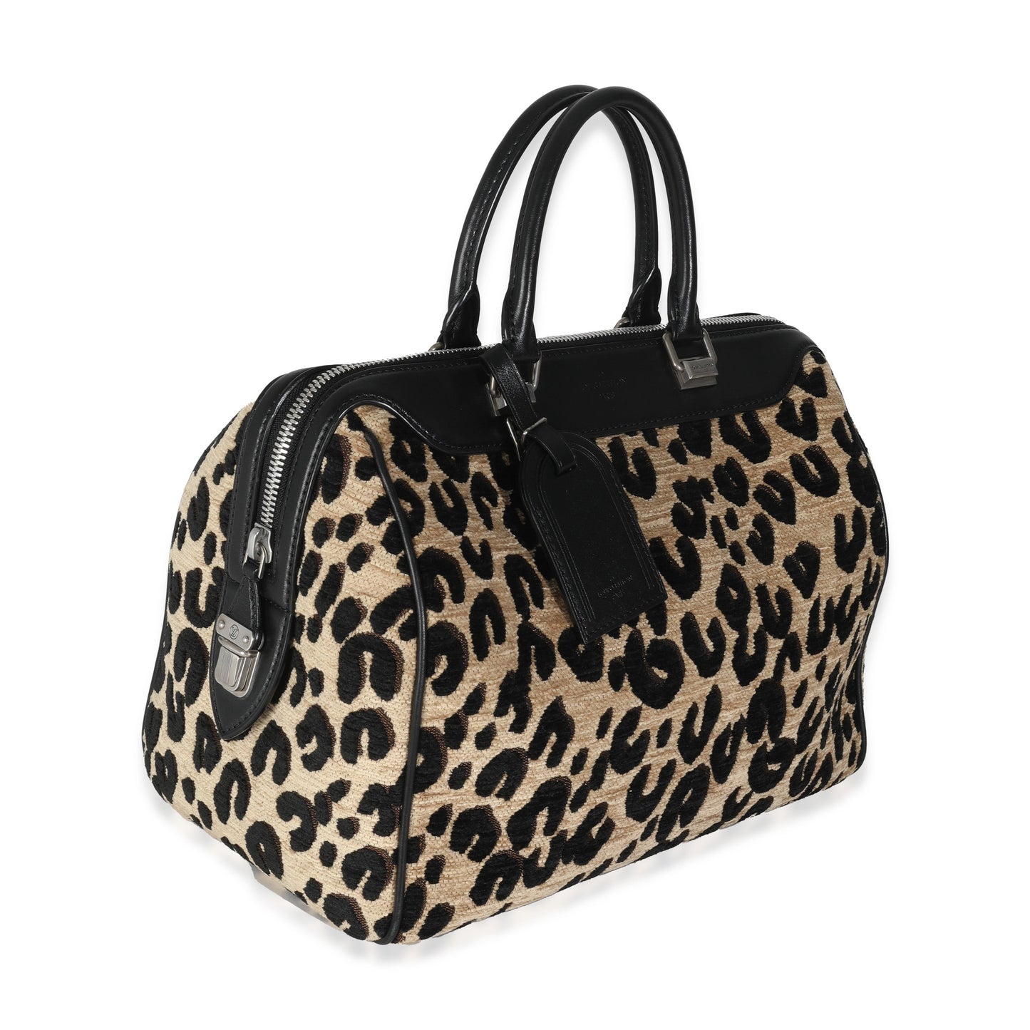 Louis Vuitton x Stephen Spro Black Beige Veet Leopard Speedy 30
