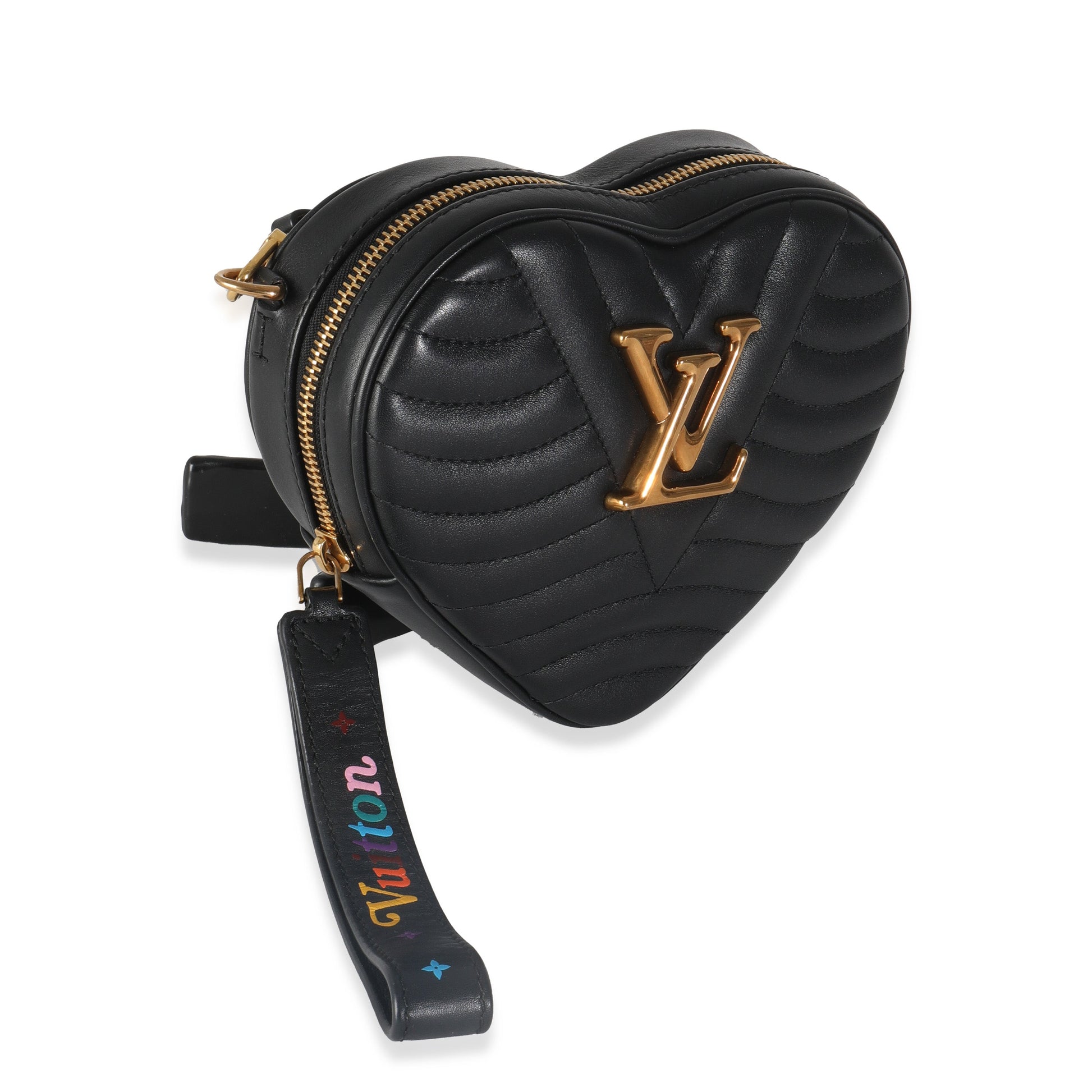 Luxury Women's Handbag | Louis Vuitton Black Calfskin New Wave Heart Bag