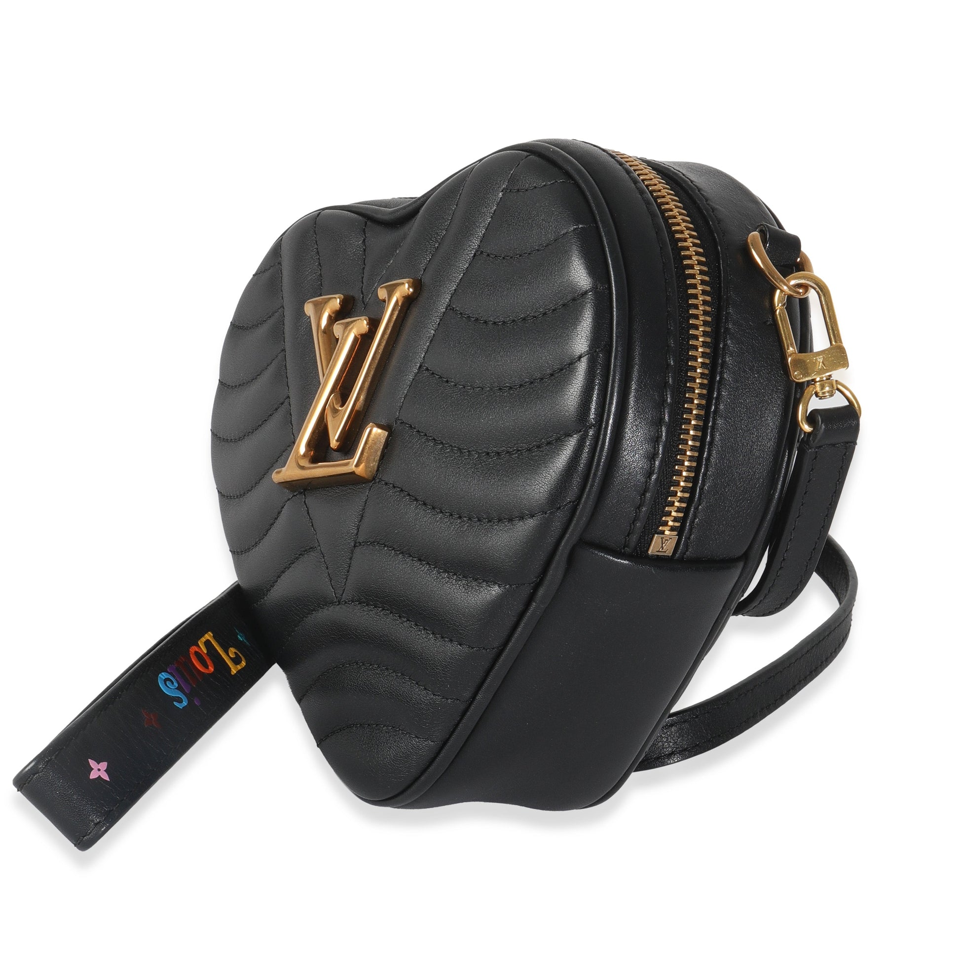 Luxury Women's Handbag | Louis Vuitton Black Calfskin New Wave Heart Bag