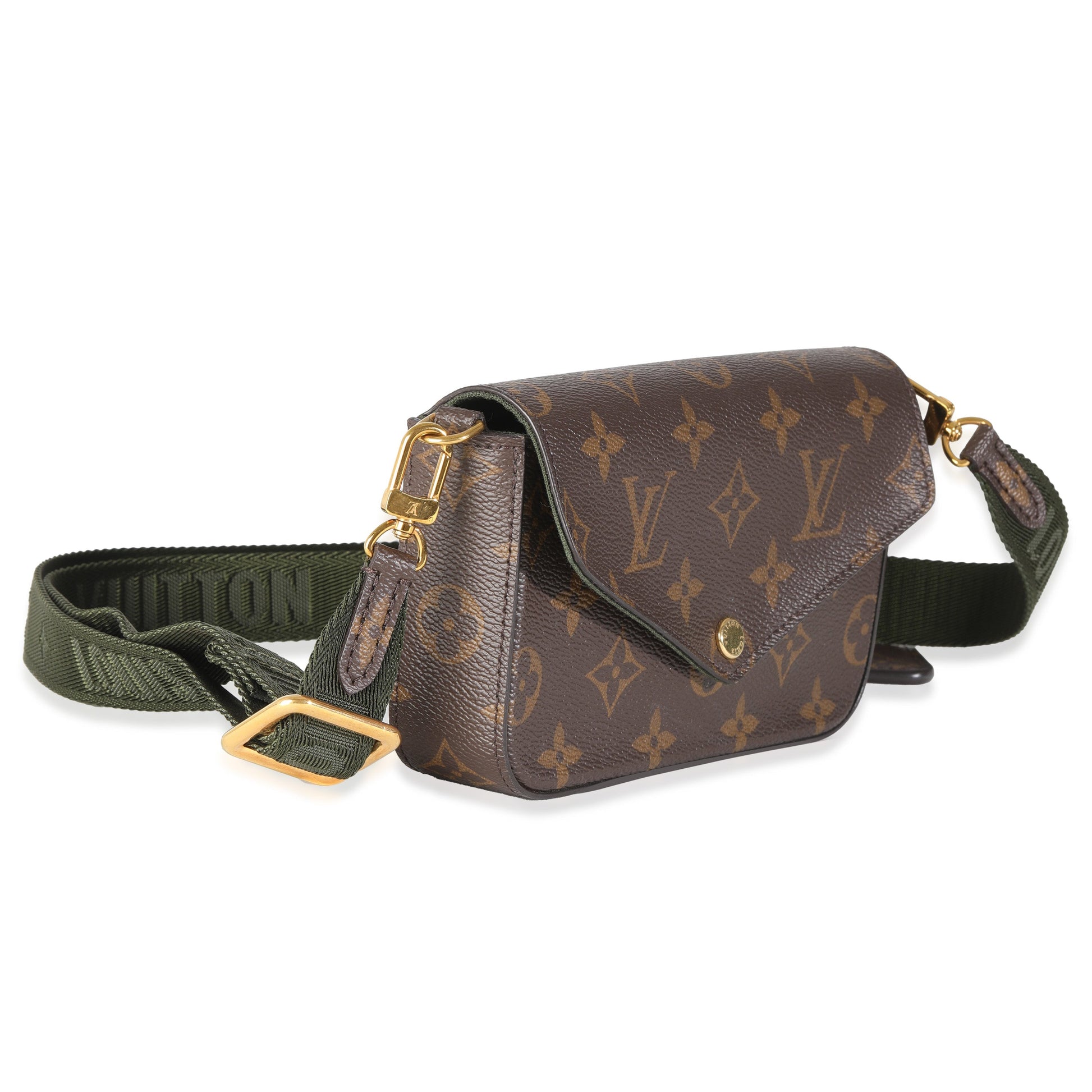 Designer Women's Crossbody Bag | Louis Vuitton Khaki Monogram Canvas Felicie Strap & Go
