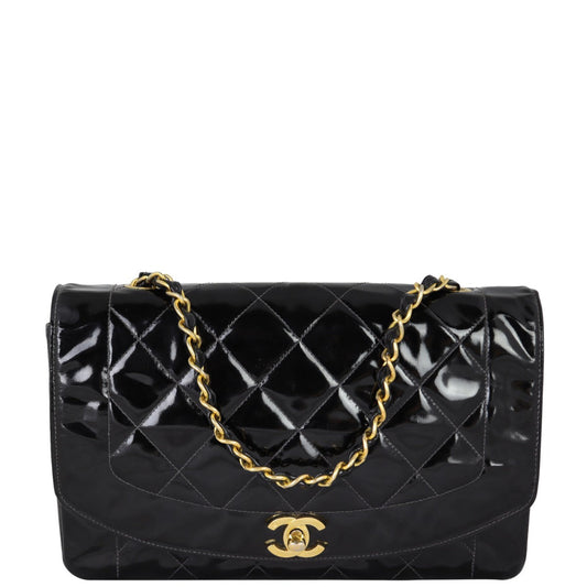 Chanel Quilted Diana Patent Flap Bag | Gold Hardware