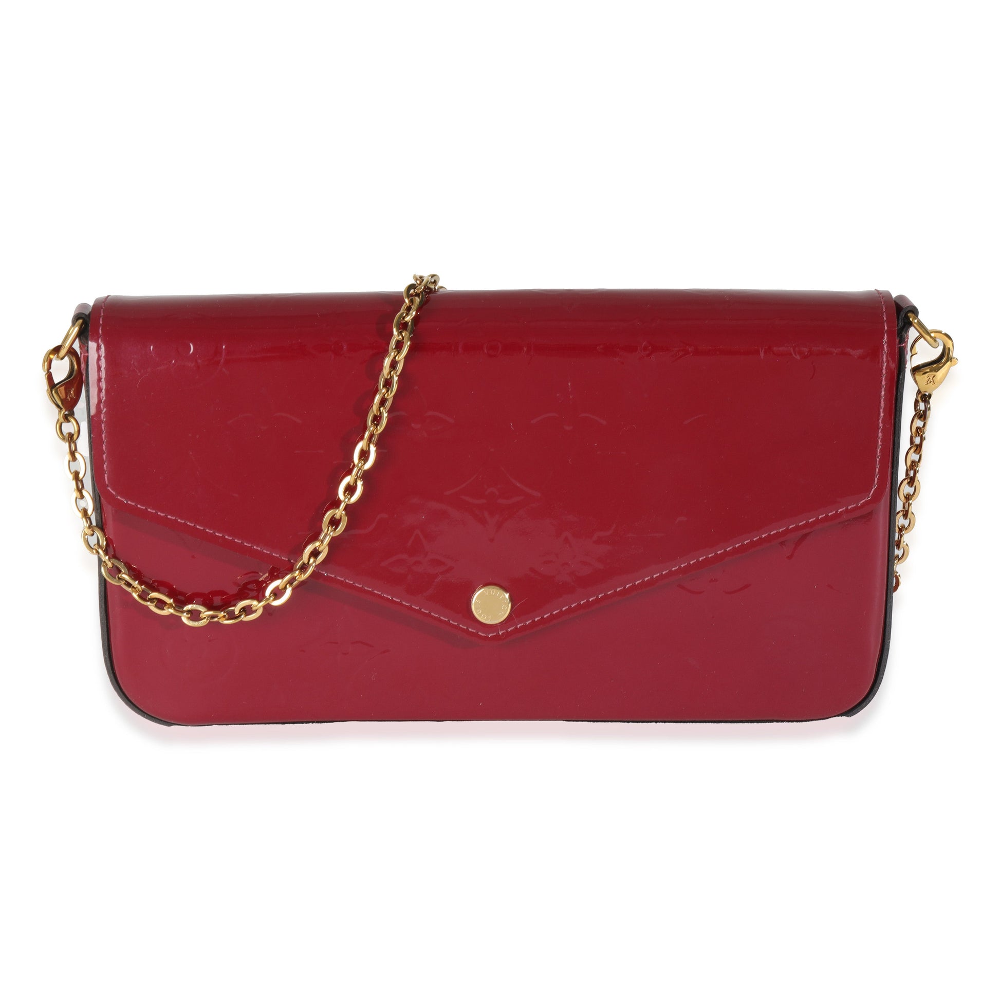 Designer Women's Crossbody Bag | Louis Vuitton Magenta Monogram Vernis Felicie Pochette
