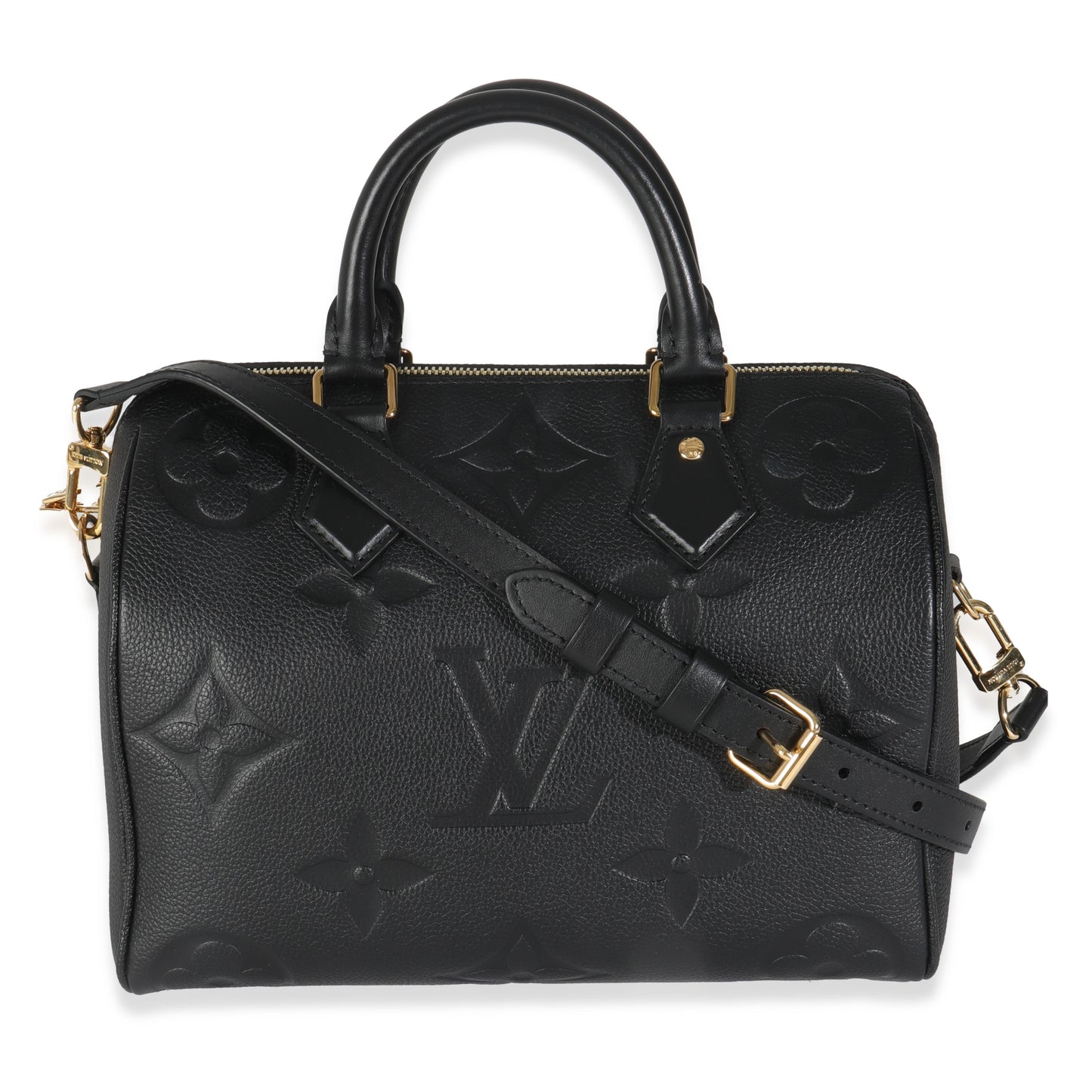 Louis Vuitton Black Monogram Empreinte Speedy Bandouliere 25