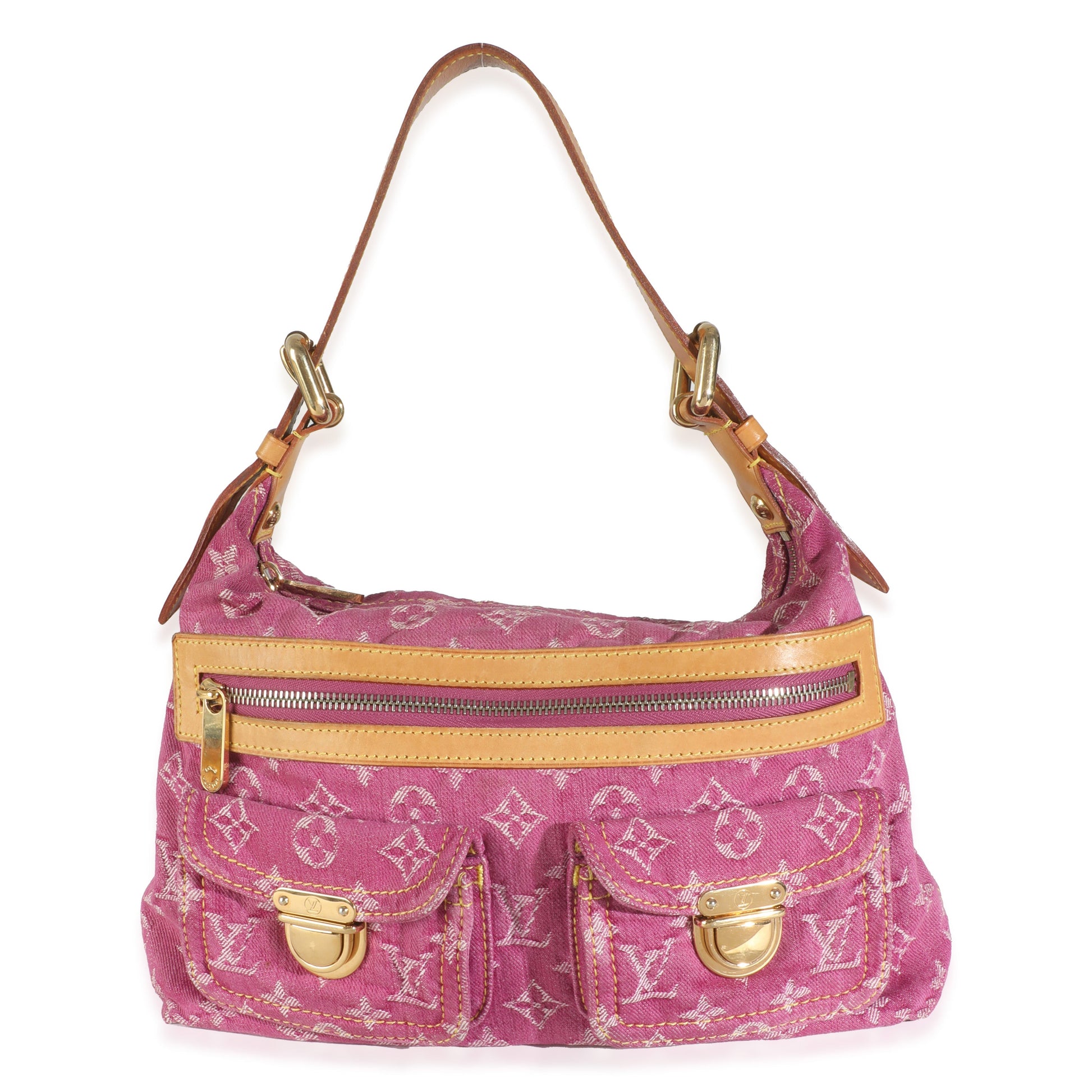 Louis Vuitton Pink Monogram Denim Pleaty Bag