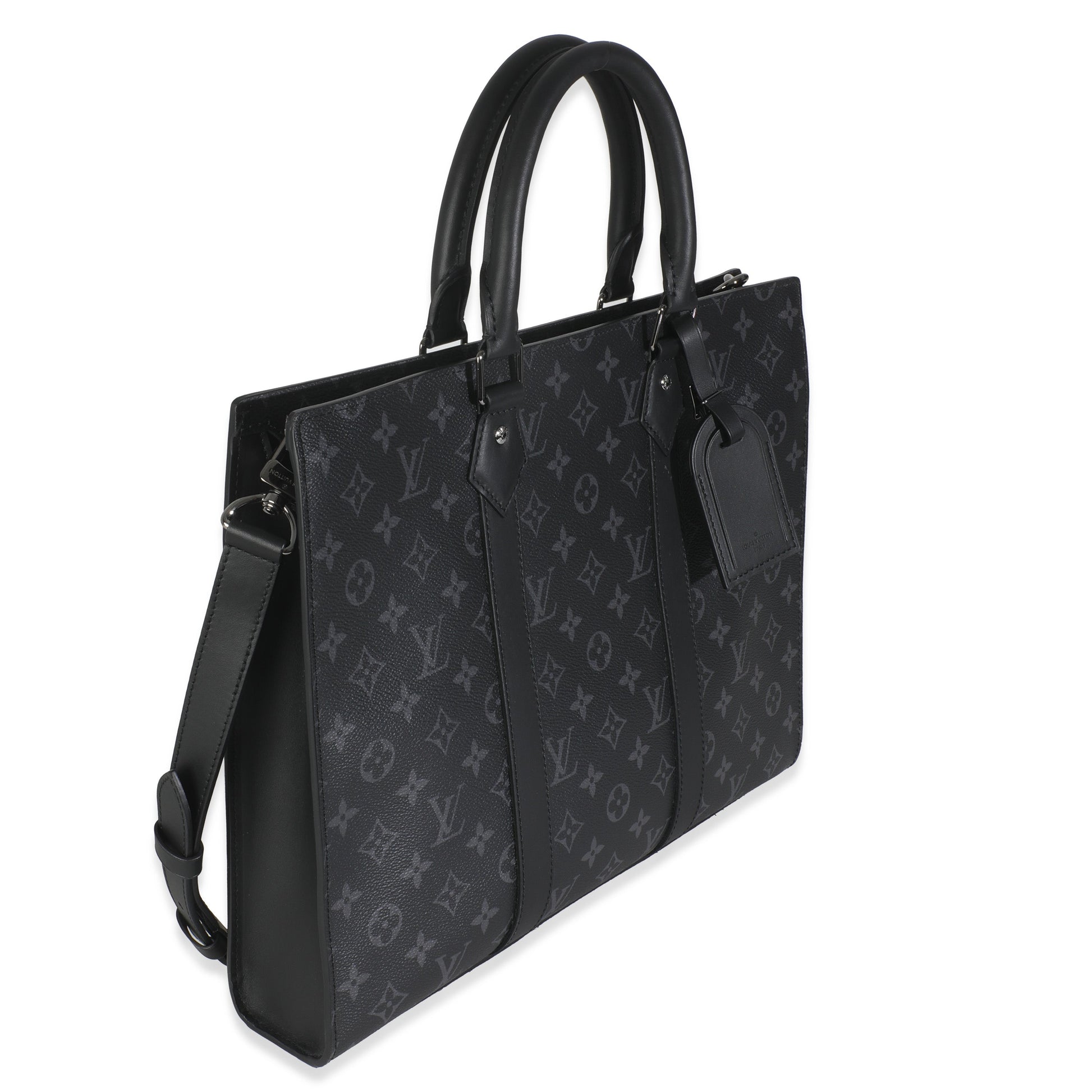 Luxury Women's Tote Bag | Louis Vuitton Monogram Eclipse Canvas Sac Plat Horizontal Zippe