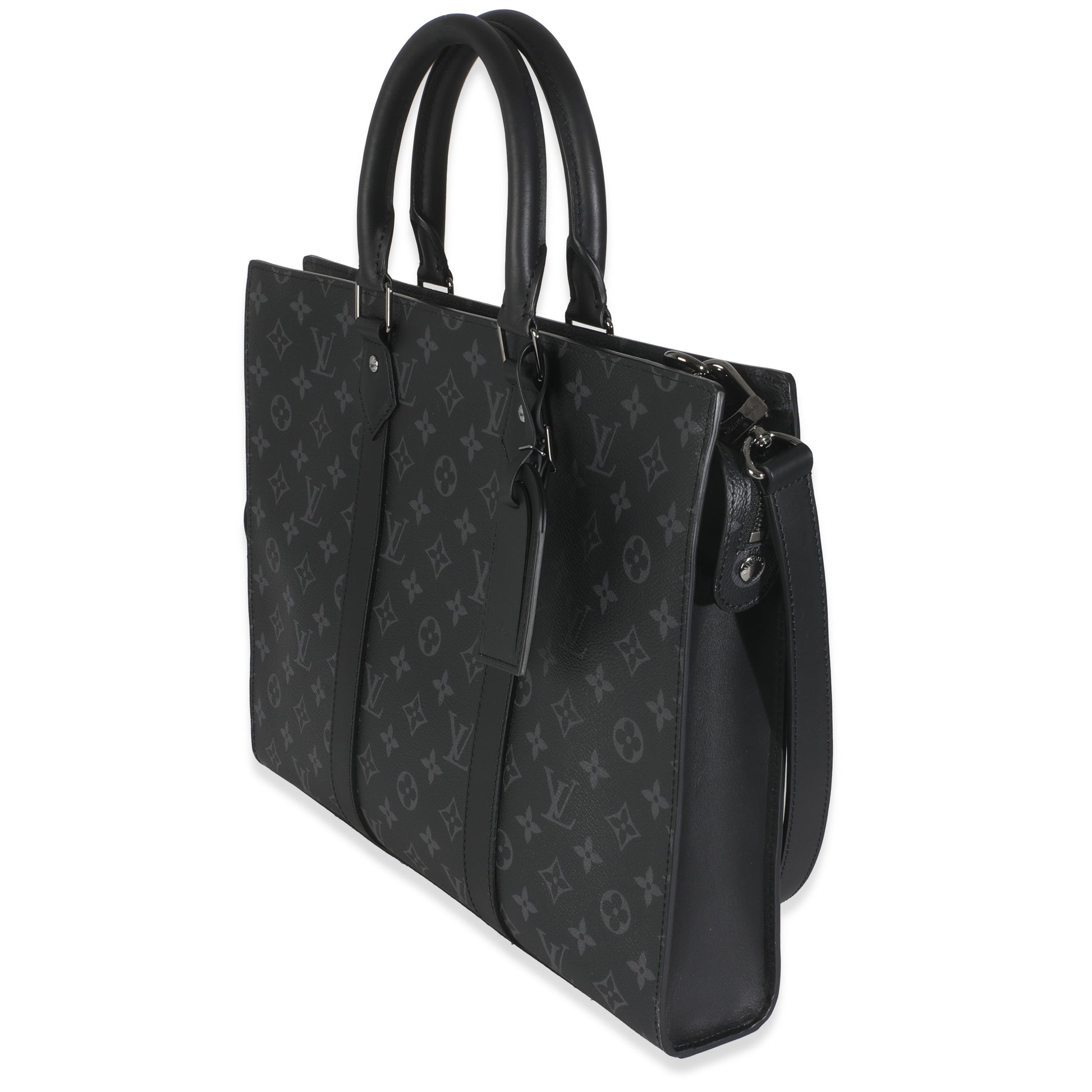 Luxury Women's Tote Bag | Louis Vuitton Monogram Eclipse Canvas Sac Plat Horizontal Zippe