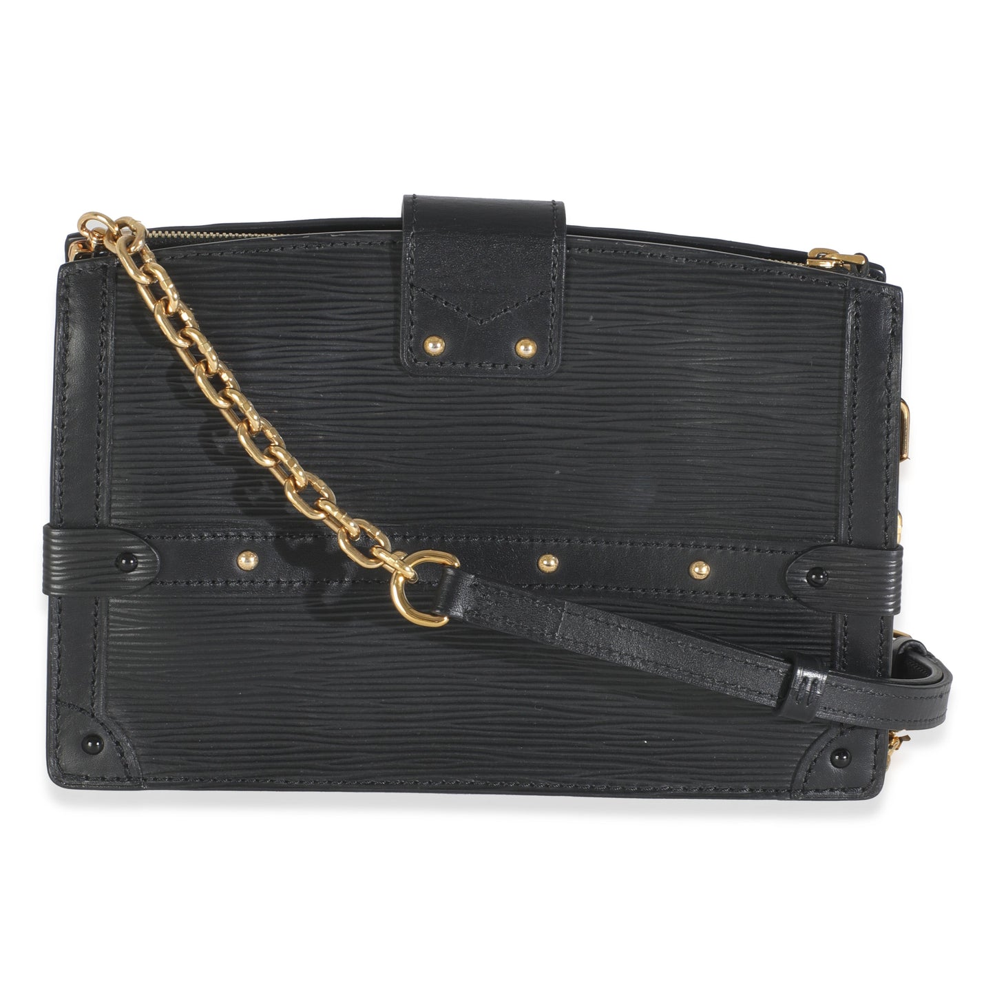 Luxury Women's Clutch Bag | Louis Vuitton Black Epi Leather Trunk Clutch