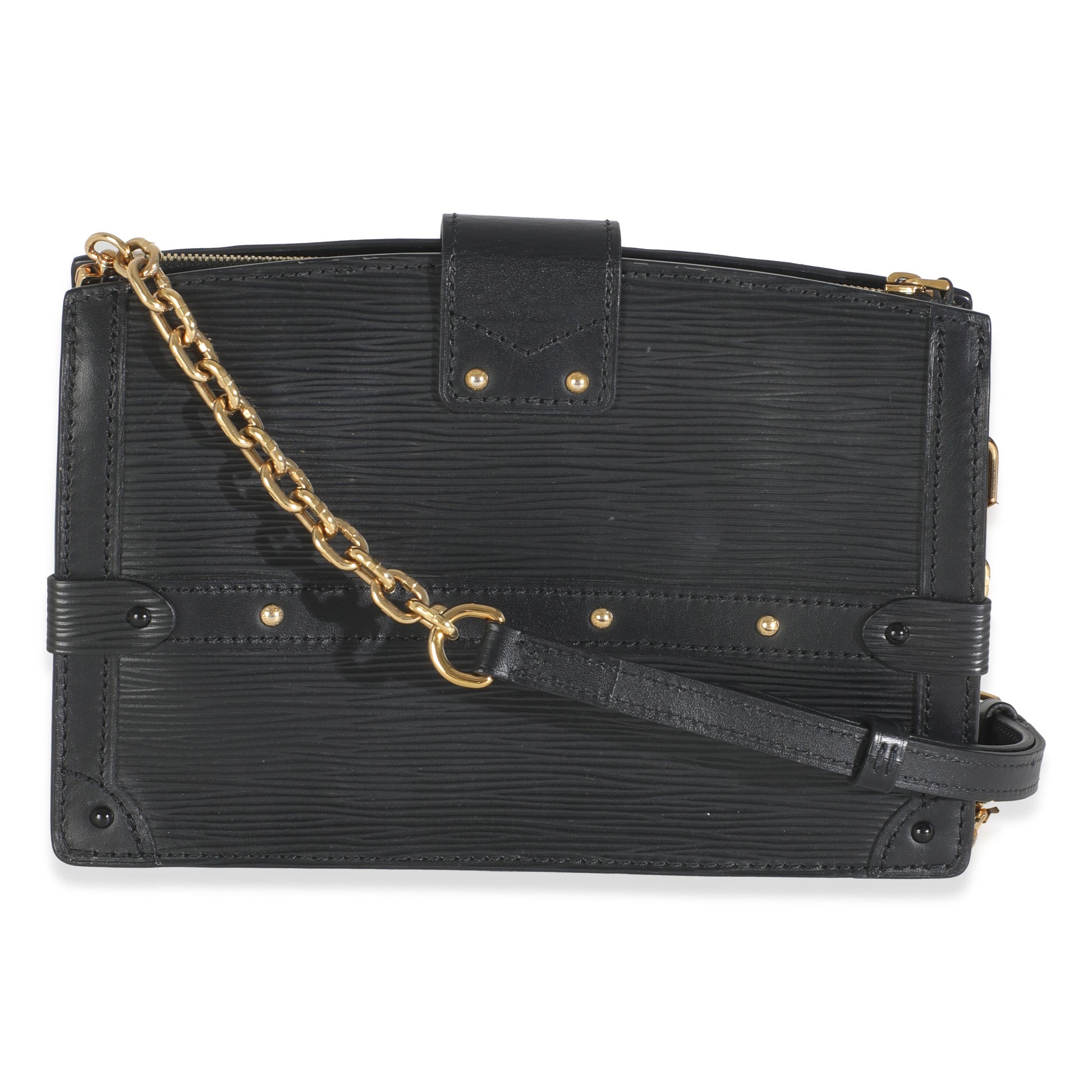 Luxury Women's Clutch Bag | Louis Vuitton Black Epi Leather Trunk Clutch