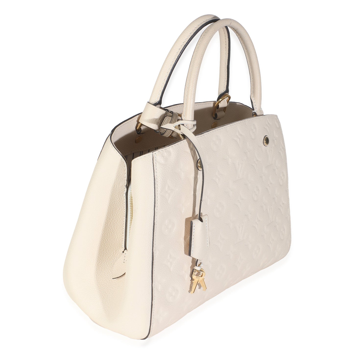 Luxury Women's Handbag | Louis Vuitton Creme Monogram Empreinte Montaigne MM