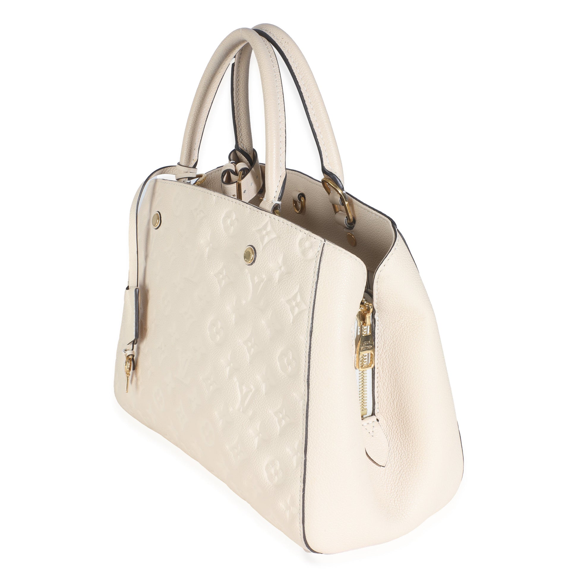 Luxury Women's Handbag | Louis Vuitton Creme Monogram Empreinte Montaigne MM