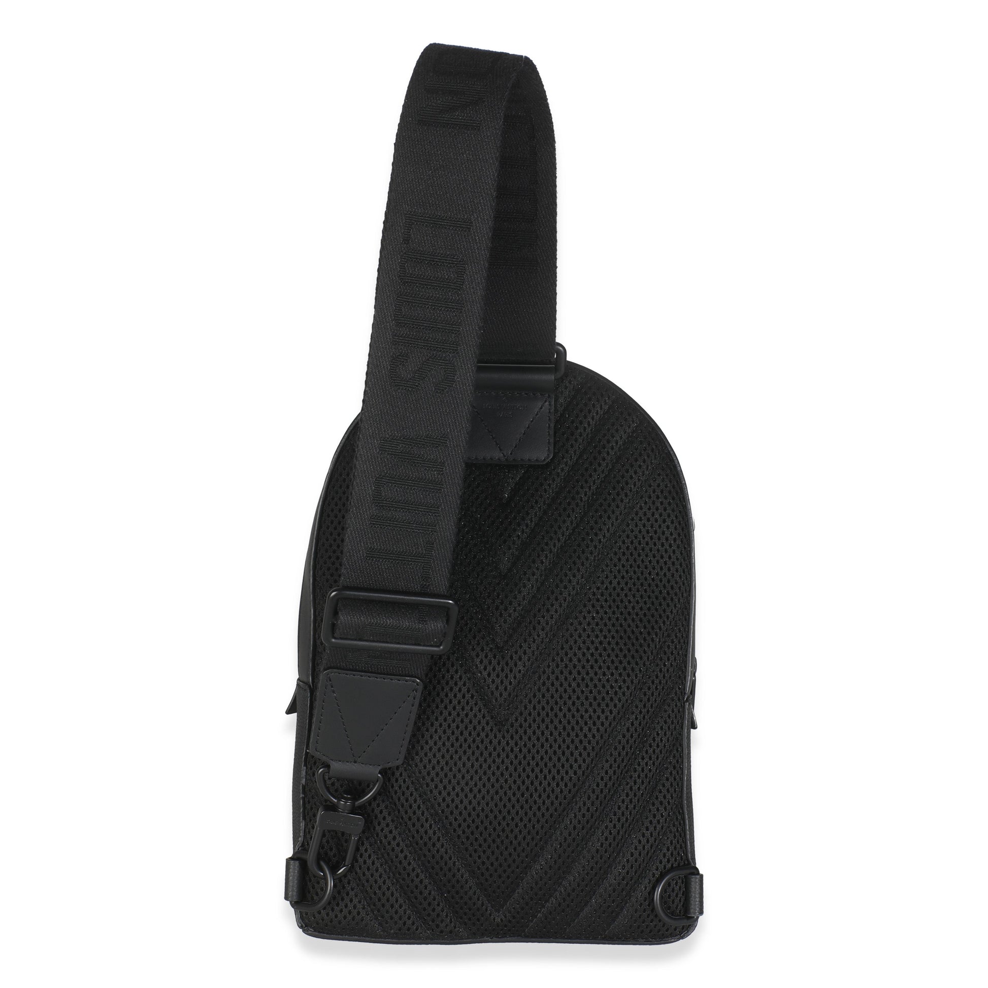 Louis Vuitton Black Grained Cowhide Aerogram Pilot Slingbag
