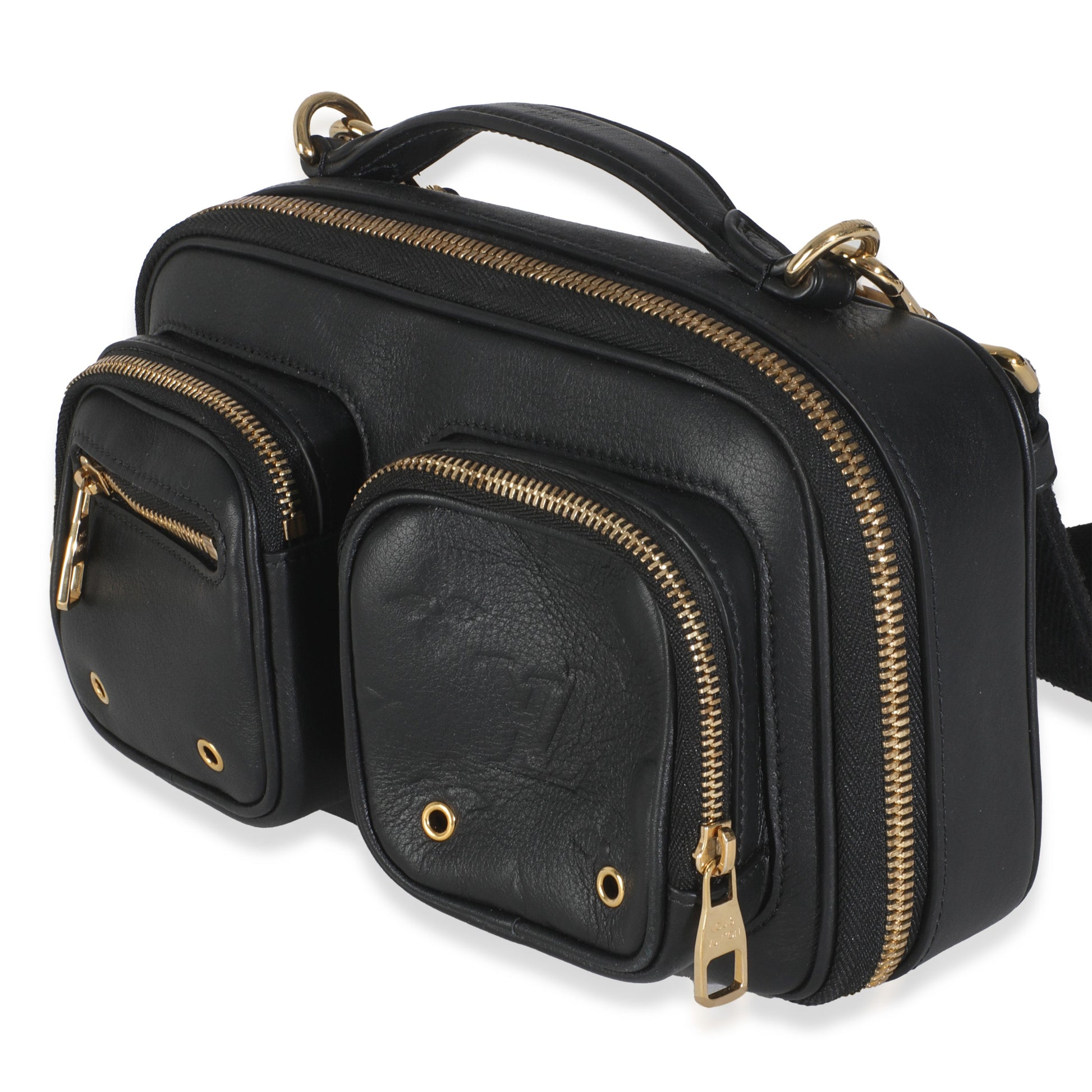 Designer Women's Crossbody Bag | Louis Vuitton Black Monogram Embossed Calfskin Utility Crossbody