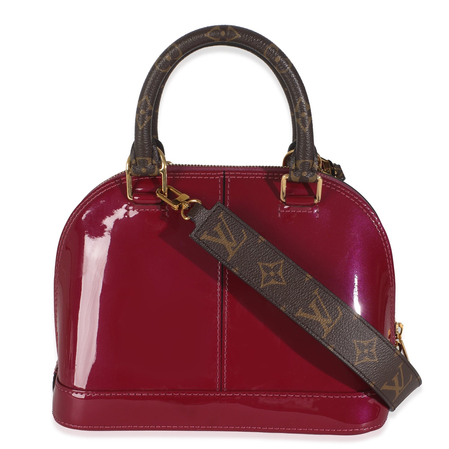 Luxury Women's Handbag | Louis Vuitton Magenta Monogram Vernis Alma BB