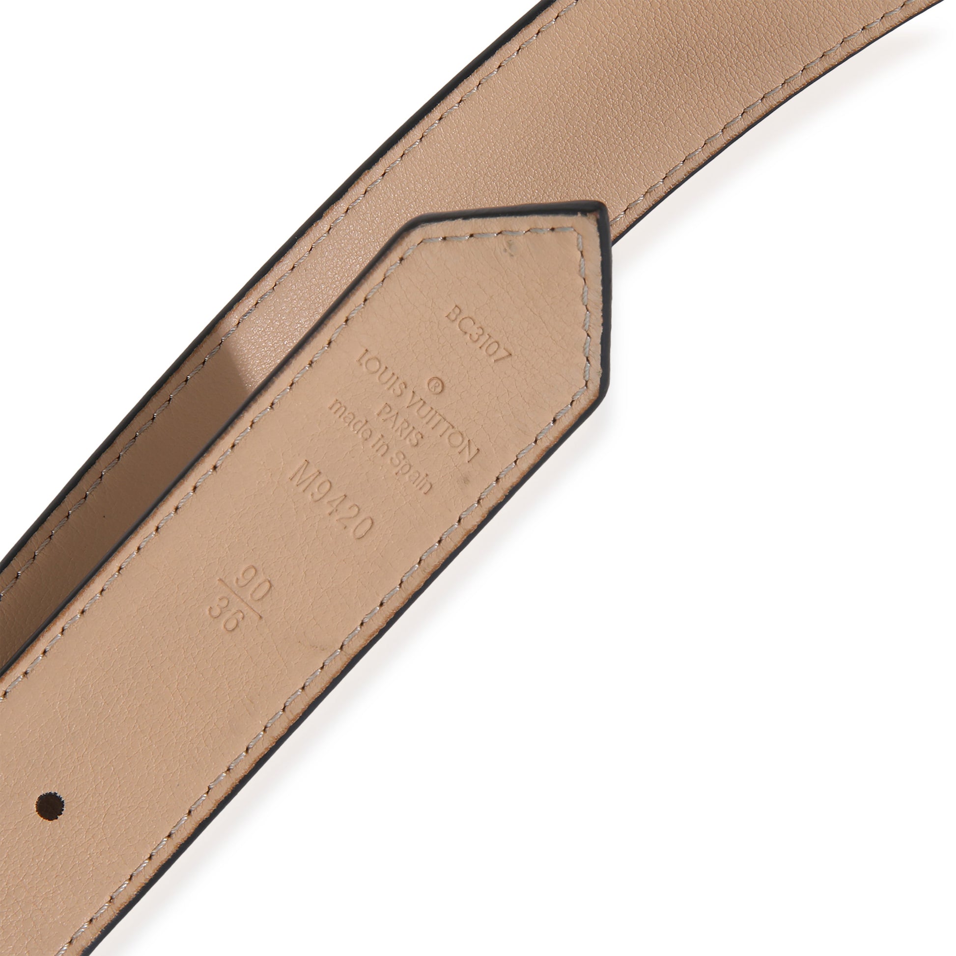 Louis Vuitton Black Monogram CalfskinTwist Belt 90/36