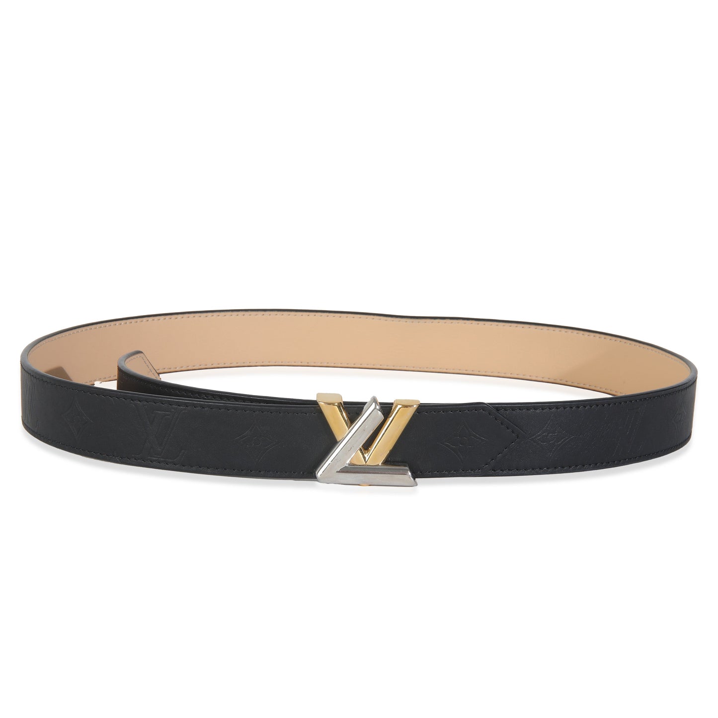 Louis Vuitton Black Monogram CalfskinTwist Belt 90/36
