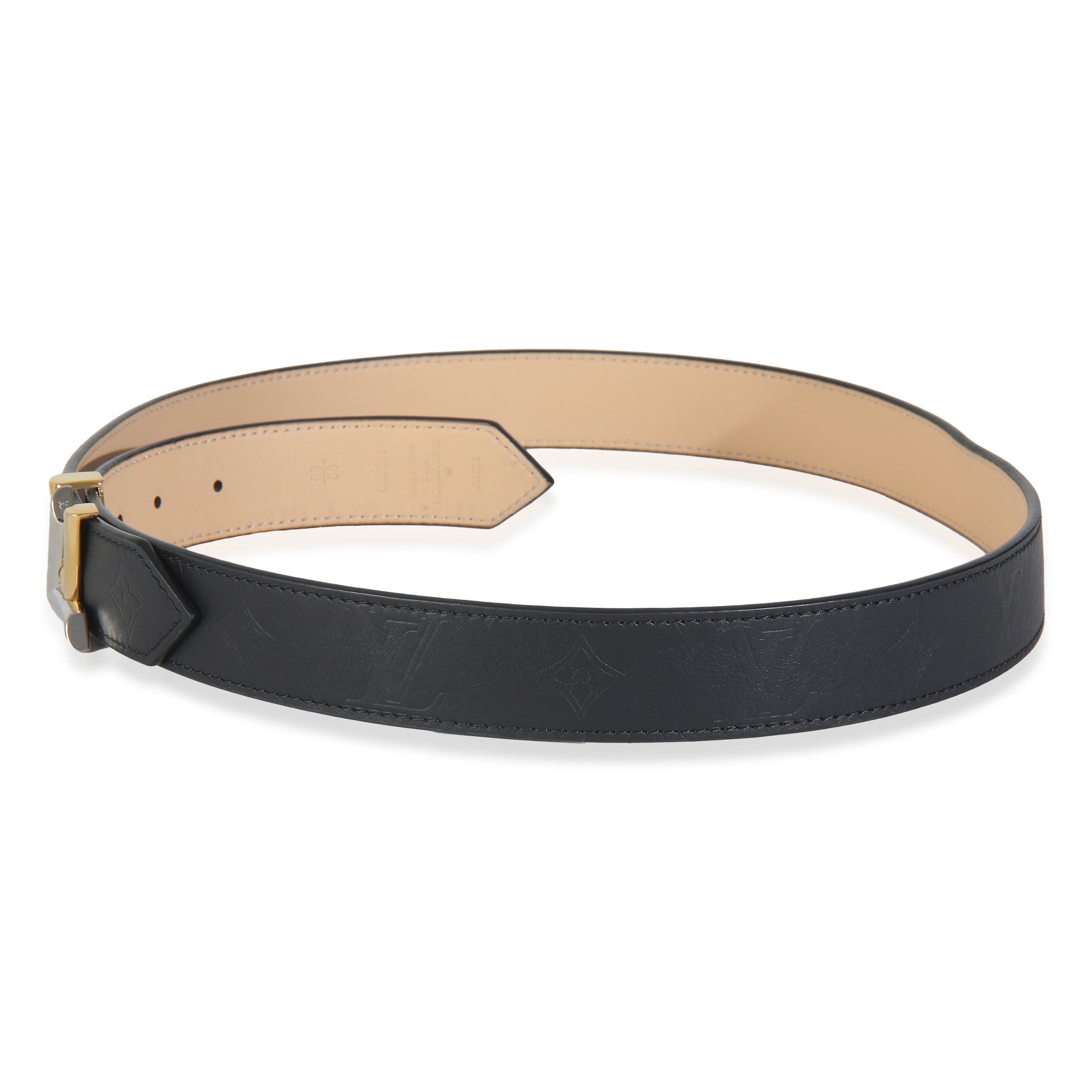 Louis Vuitton Black Monogram CalfskinTwist Belt 90/36