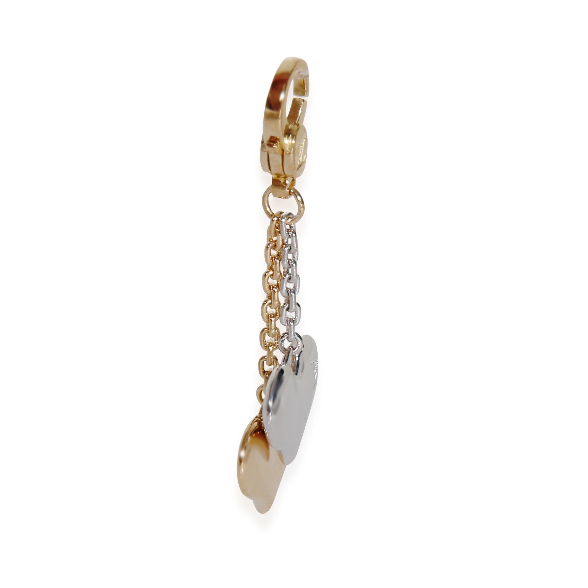 Louis Vuitton White Gold & Yellow GoldDouble Heart Charm