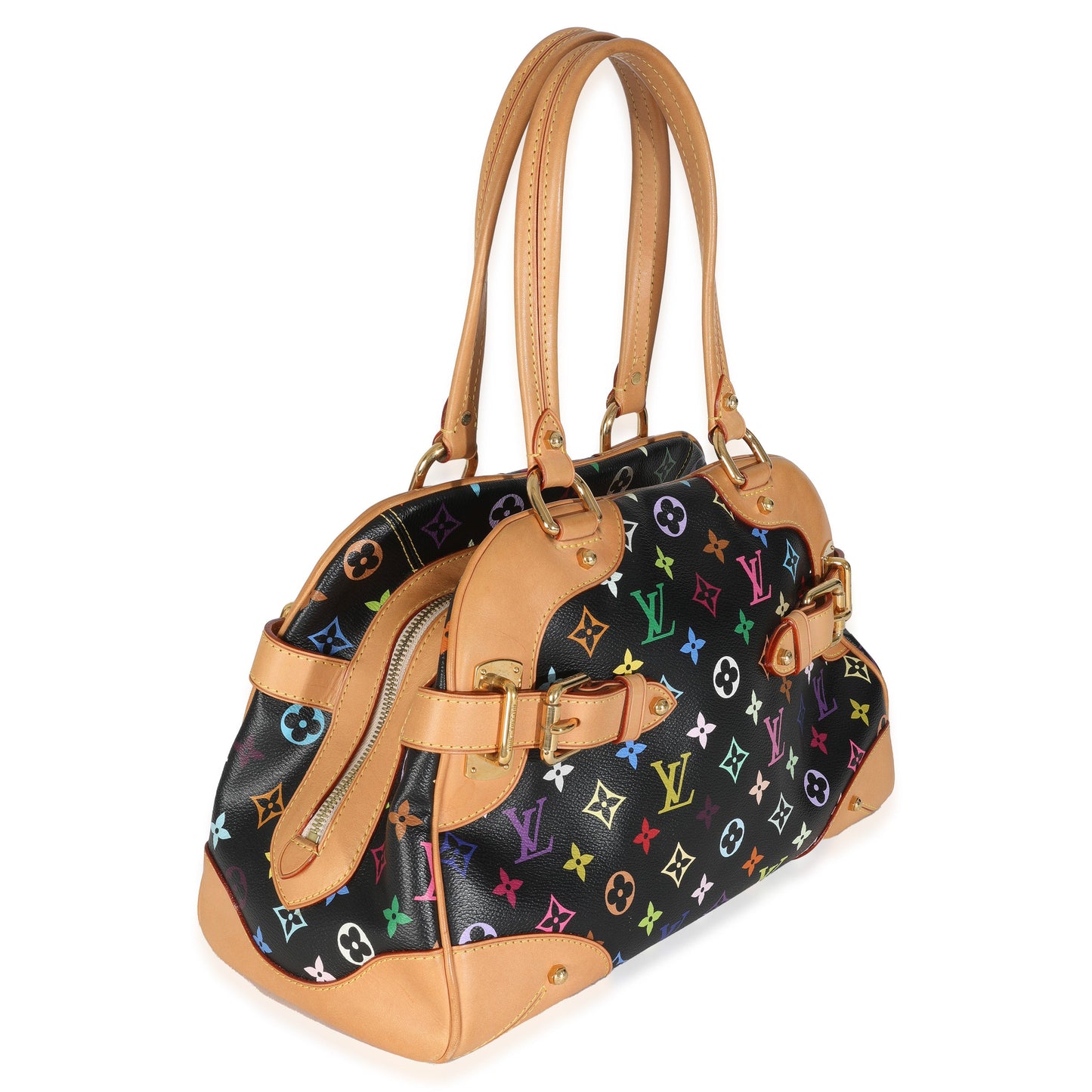 Luxury Women's Handbag | Louis Vuitton Black Monogram Multicolor Canvas Claudia