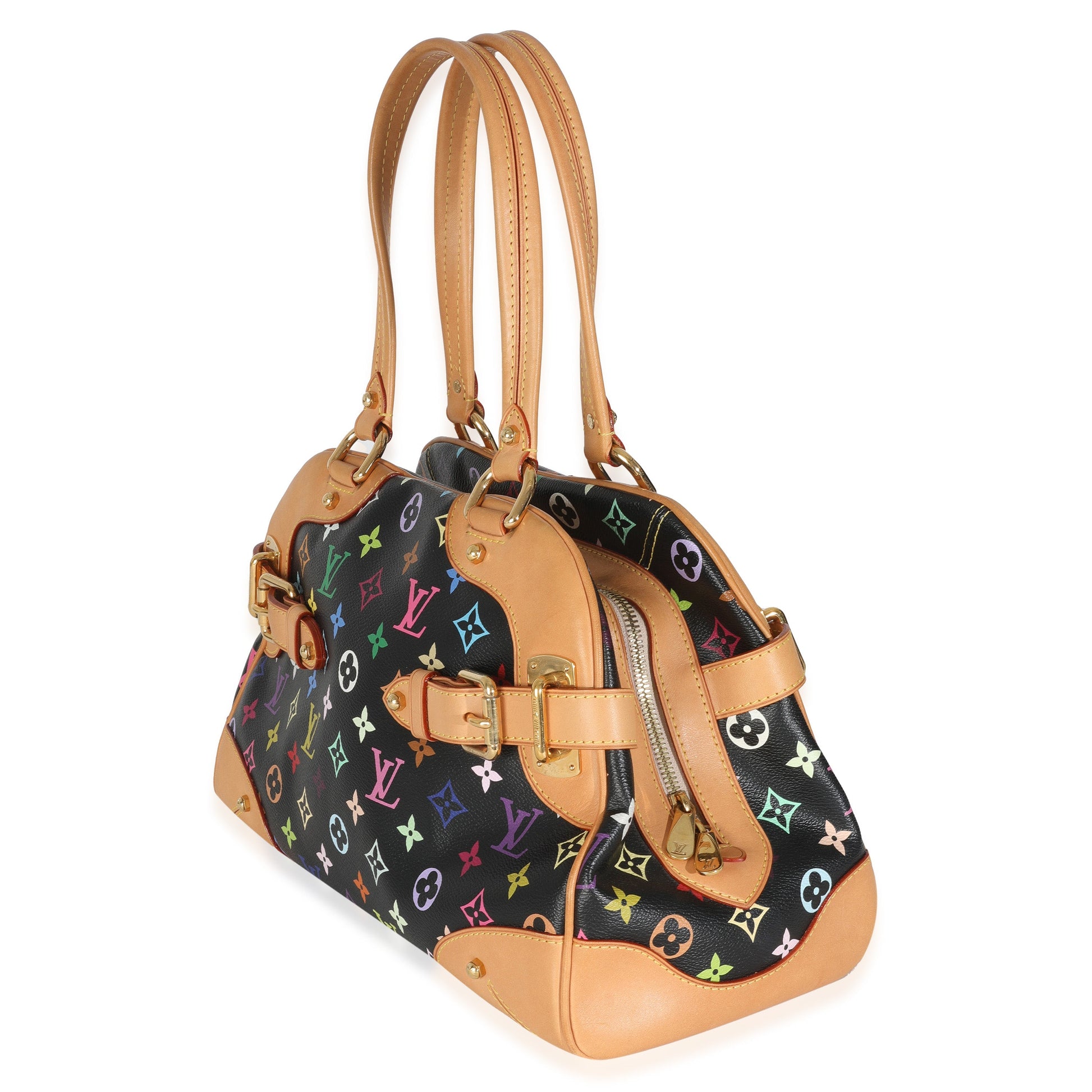 Luxury Women's Handbag | Louis Vuitton Black Monogram Multicolor Canvas Claudia