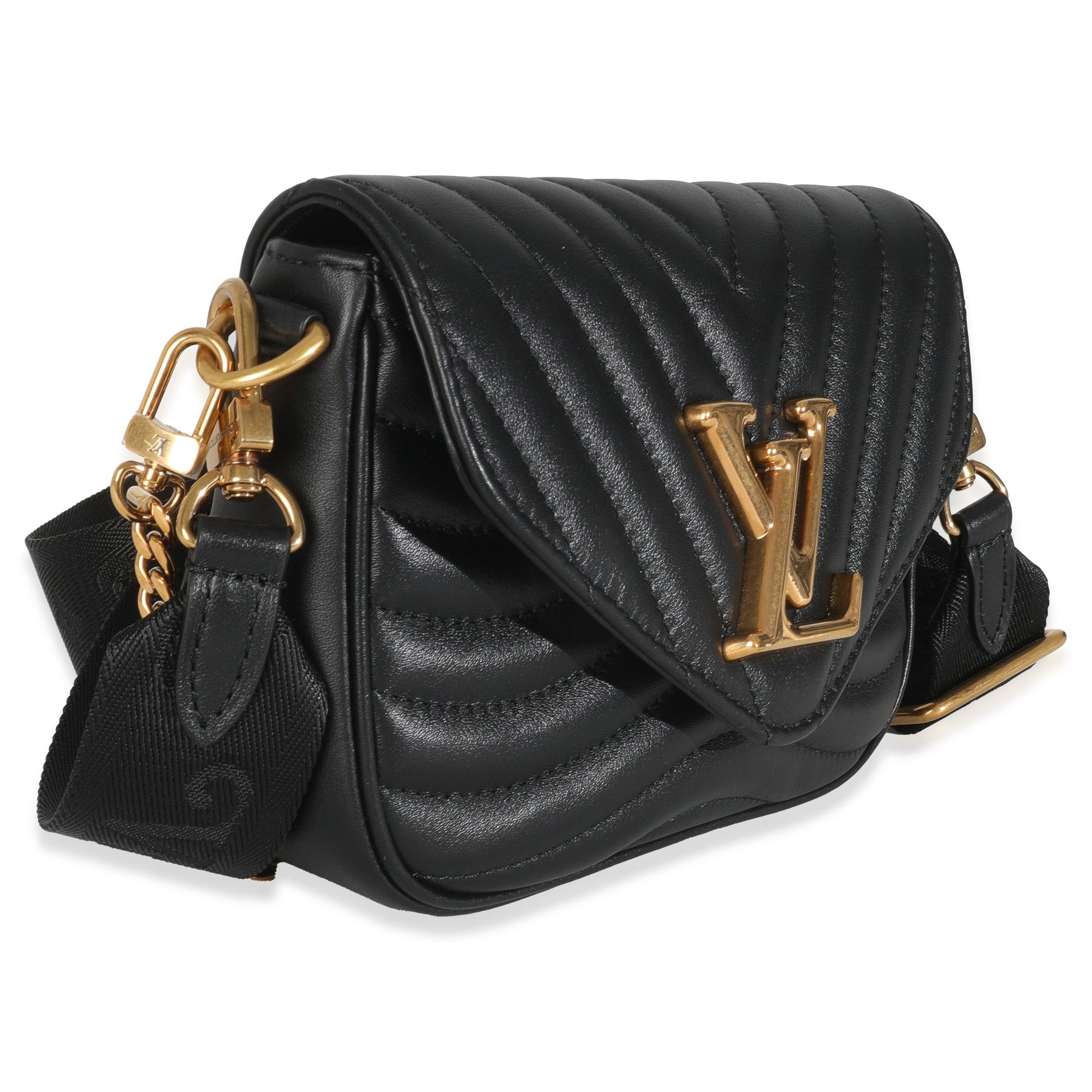 Designer Women's Crossbody Bag | Louis Vuitton Black Calfskin New Wave Multi Pochette