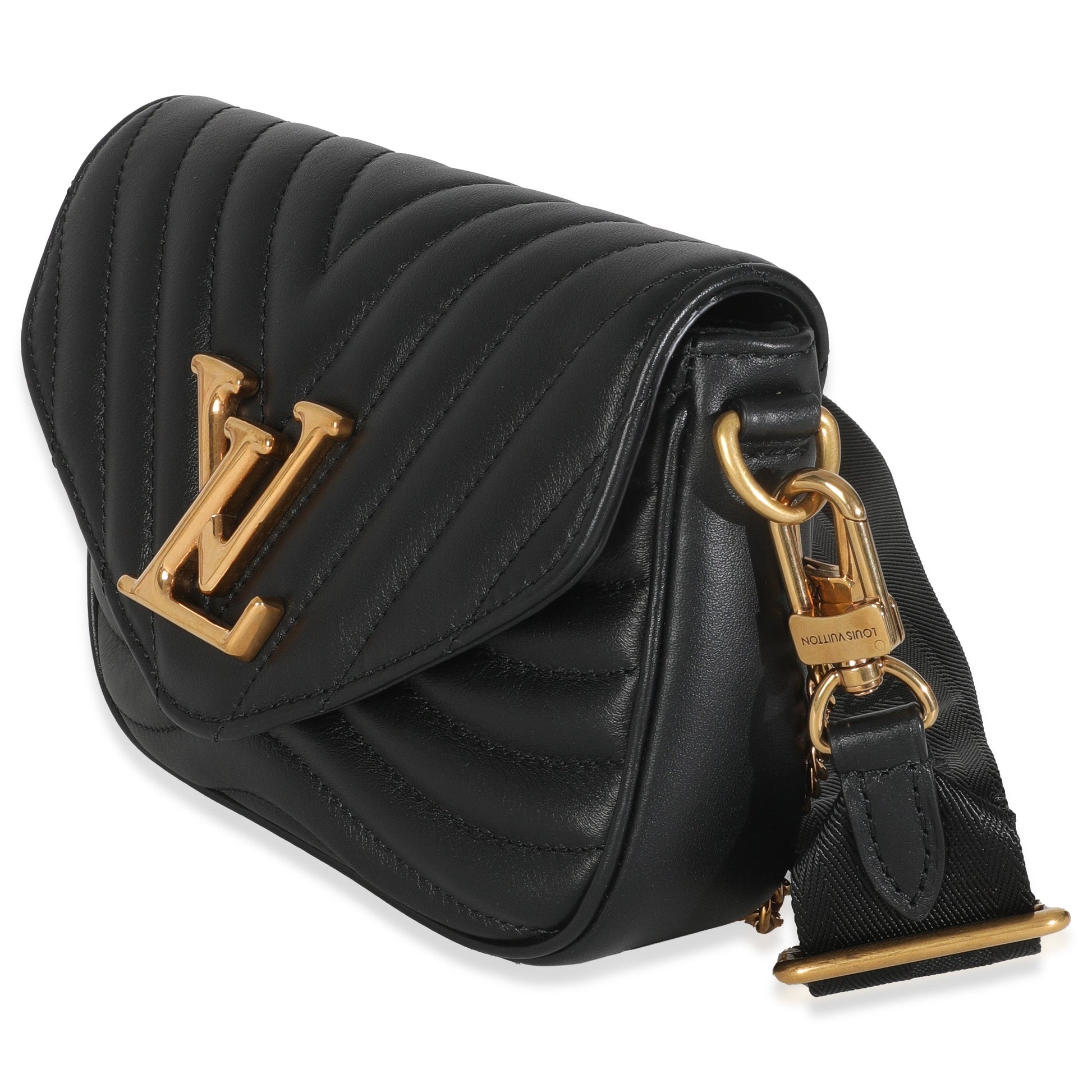 Designer Women's Crossbody Bag | Louis Vuitton Black Calfskin New Wave Multi Pochette