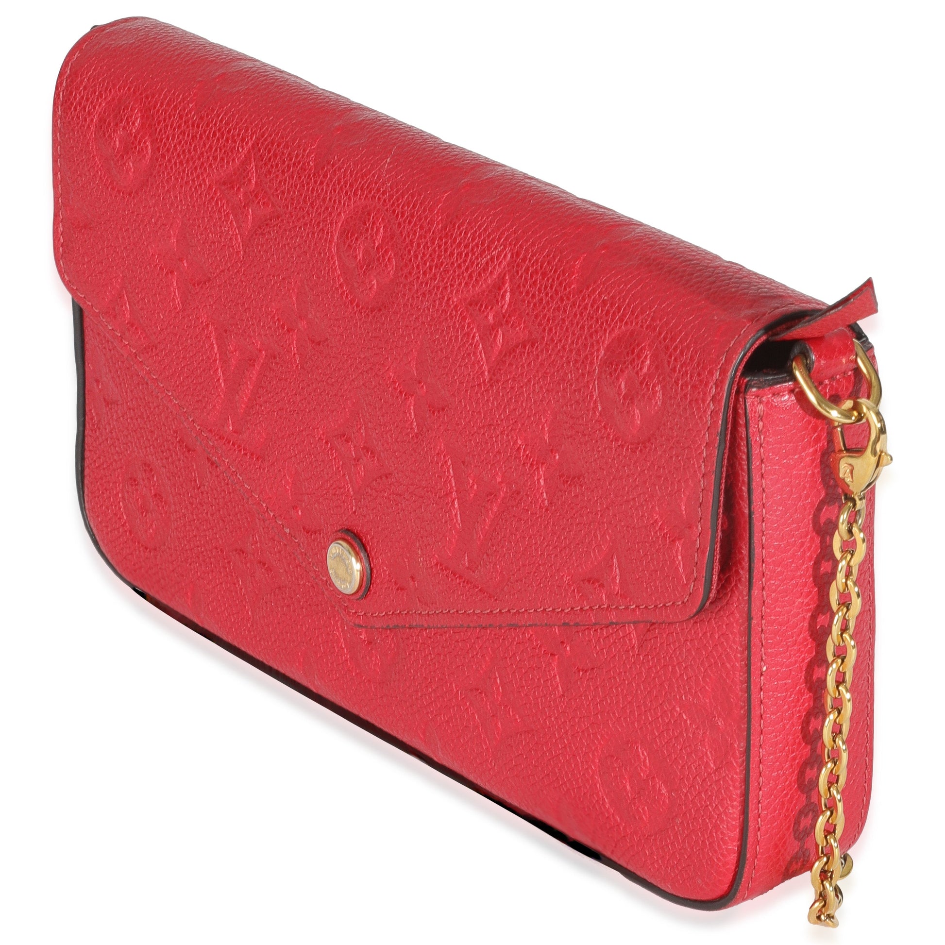 Designer Women's Crossbody Bag | Louis Vuitton Scarlet Monogram Empreinte Felicie Pochette
