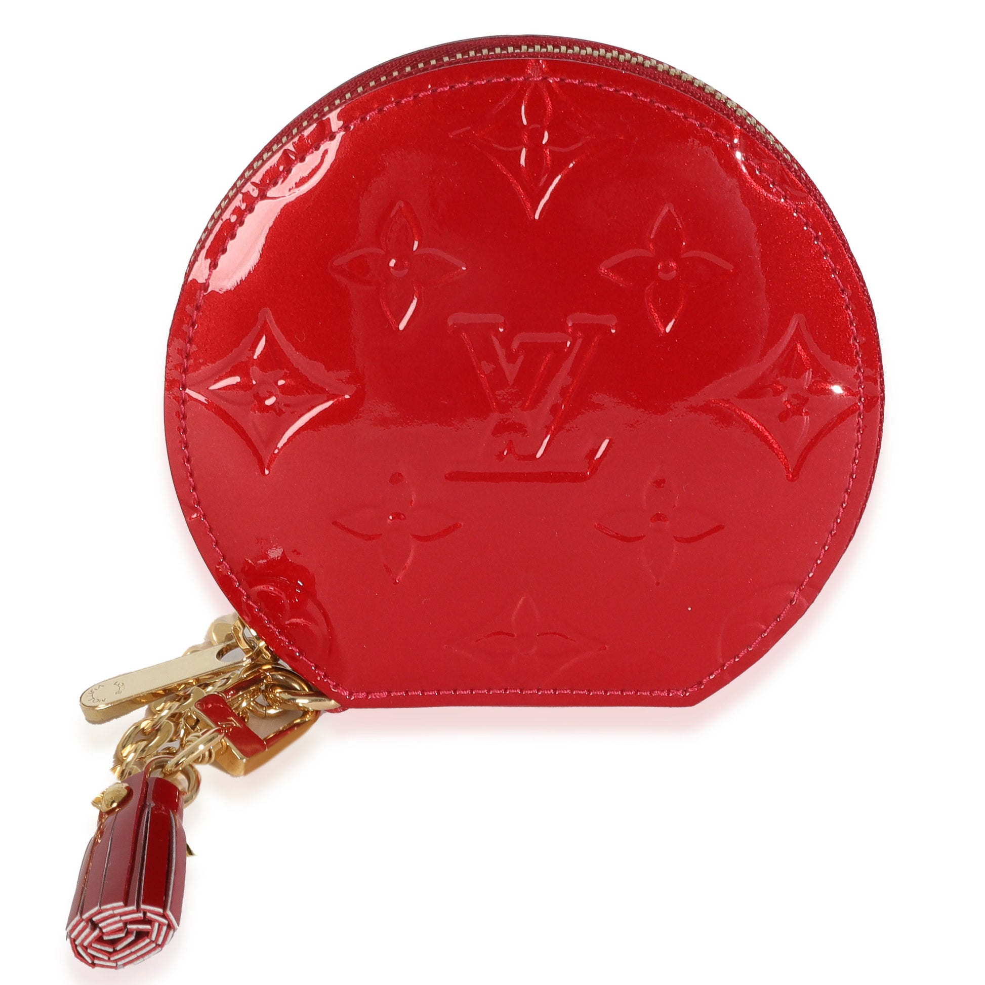 Louis Vuitton Red Monogram Vernis Porte Monnaie Chapeau
