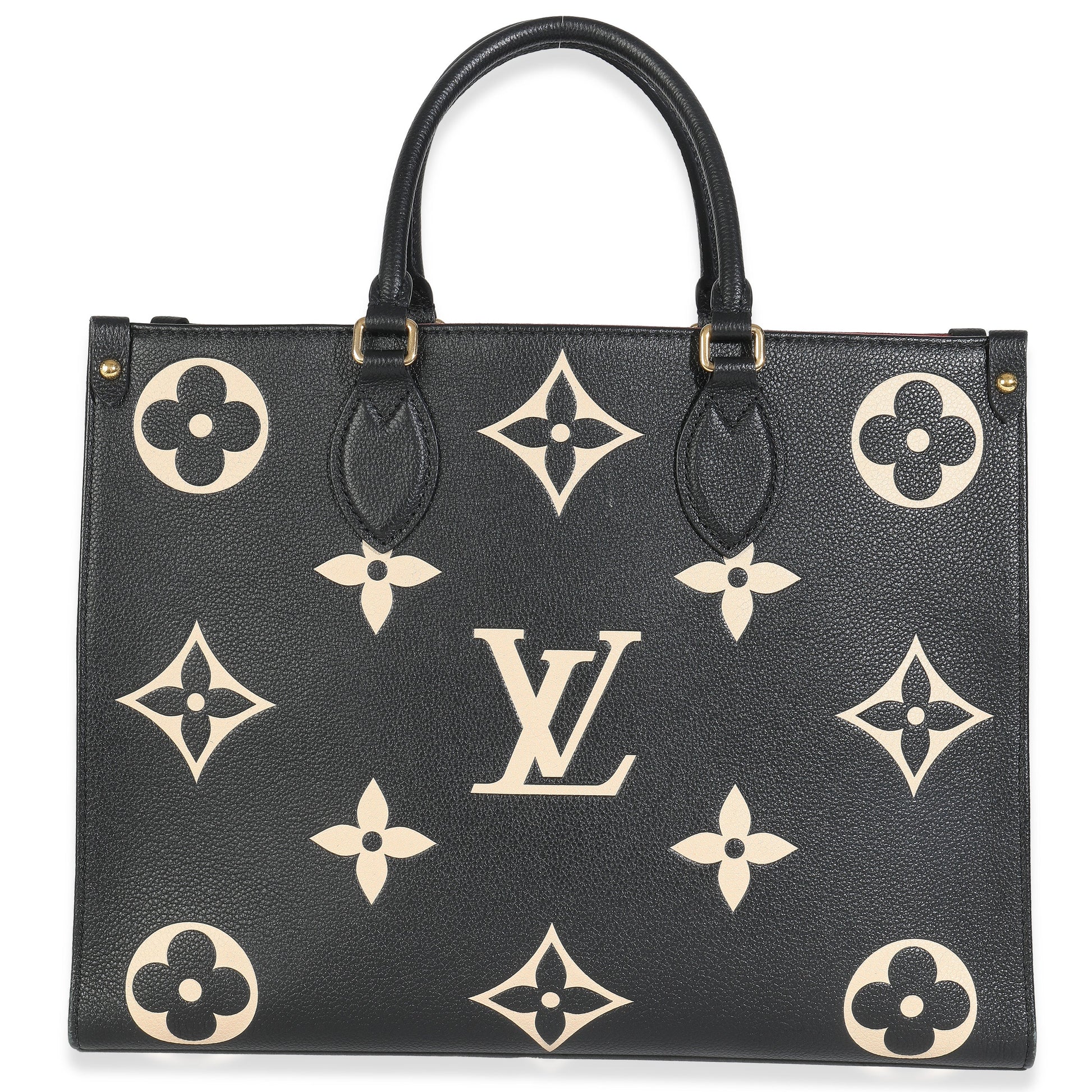 Louis Vuitton Black Cream Monogram Giant Bicolor Empreinte Onthego MM