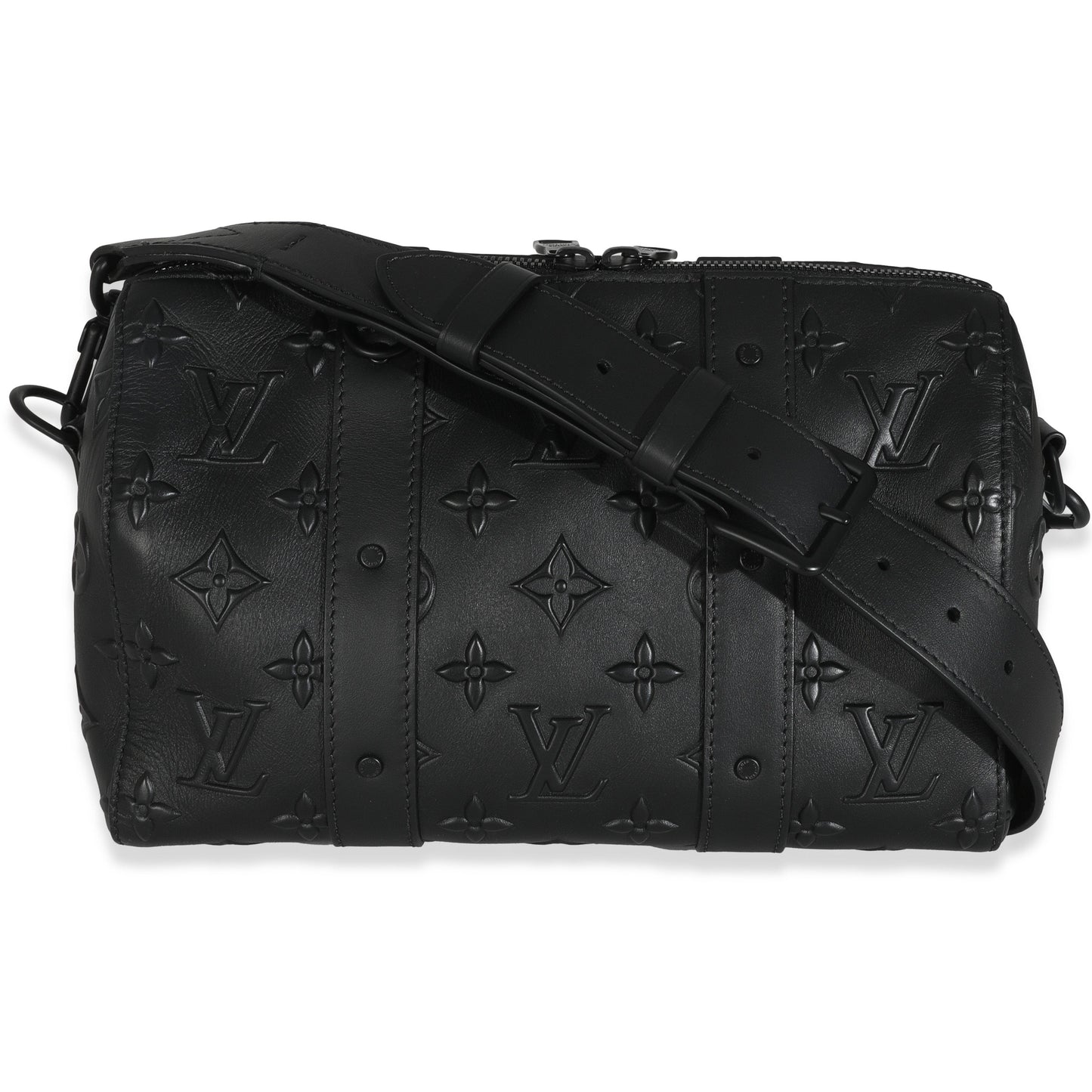 Luxury Women's Handbag | Louis Vuitton Black Monogram Seal City Keepall
