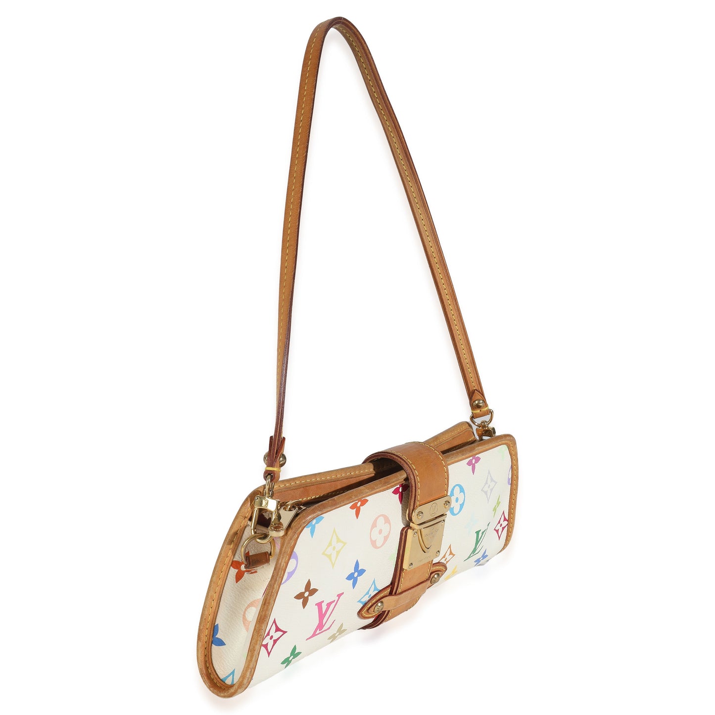 Luxury Women's Handbag | Louis Vuitton White Monogram Multicolor Canvas Shirley