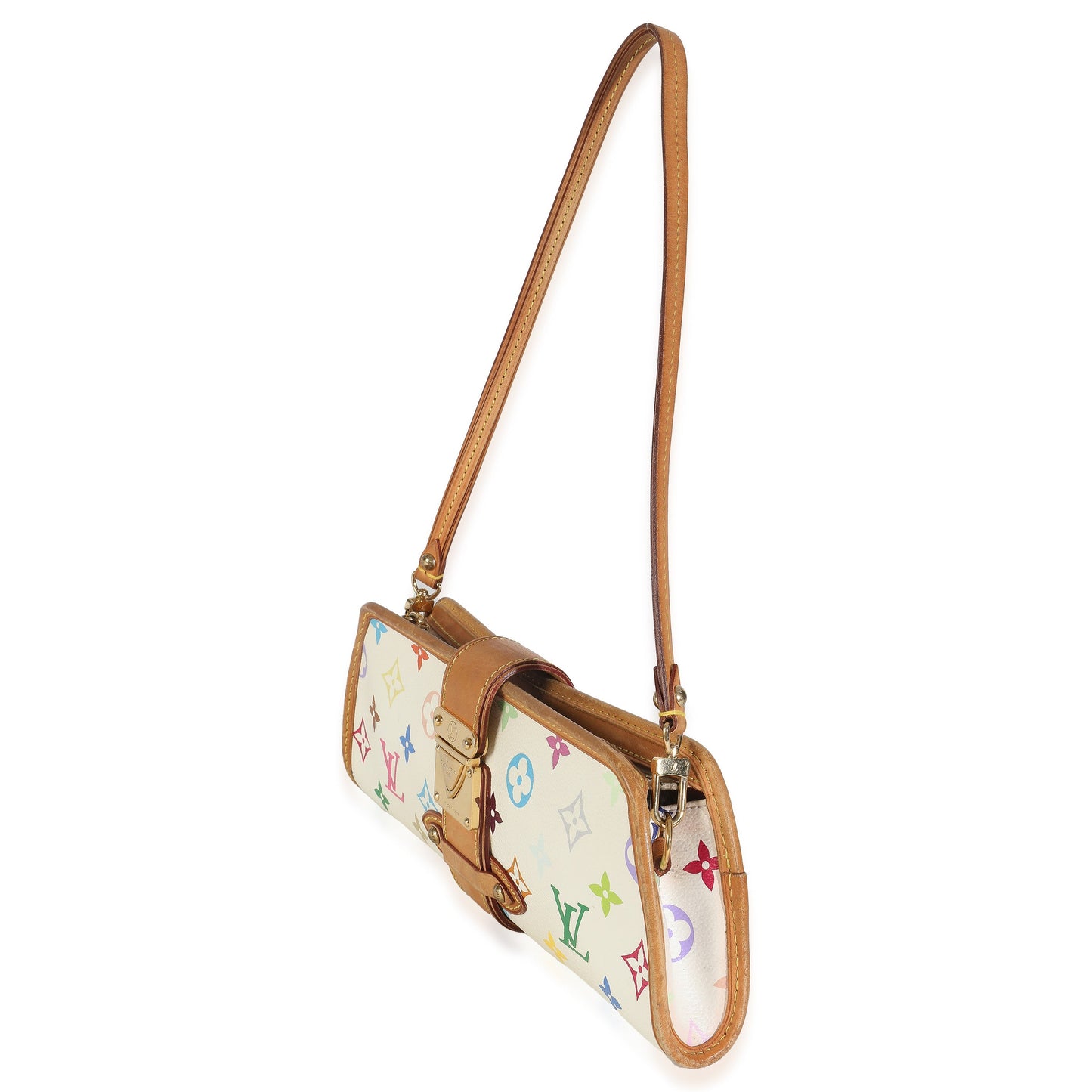 Luxury Women's Handbag | Louis Vuitton White Monogram Multicolor Canvas Shirley