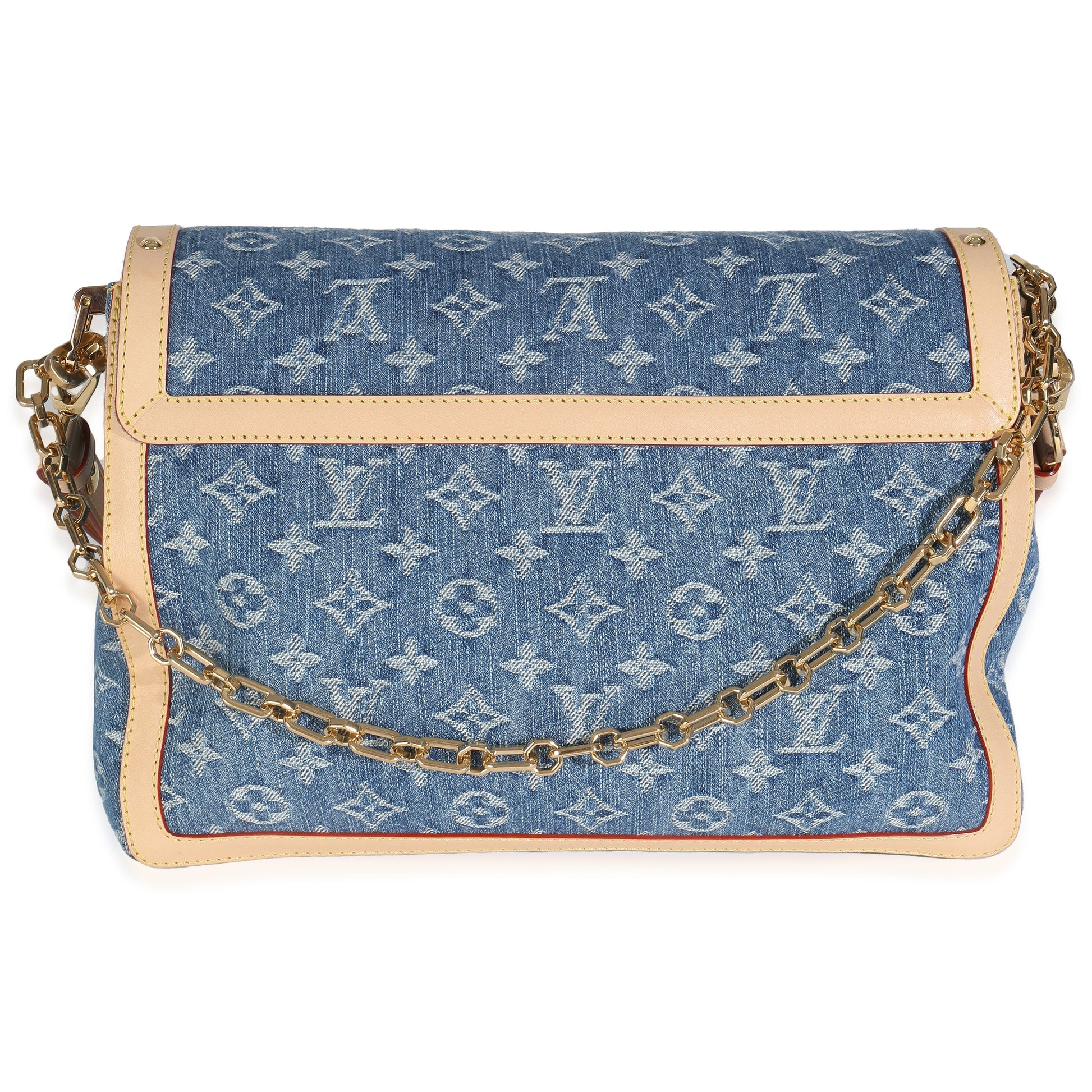 Designer Women's Crossbody Bag | Louis Vuitton Blue Monogram Denim Dauphine Soft GM