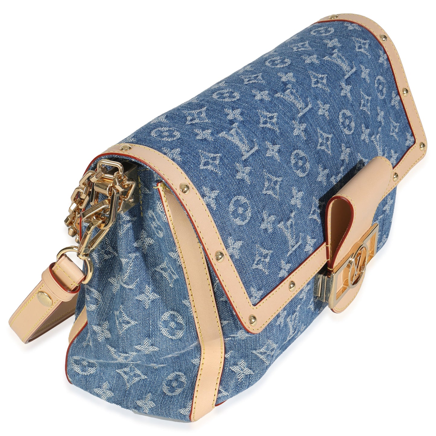 Designer Women's Crossbody Bag | Louis Vuitton Blue Monogram Denim Dauphine Soft GM