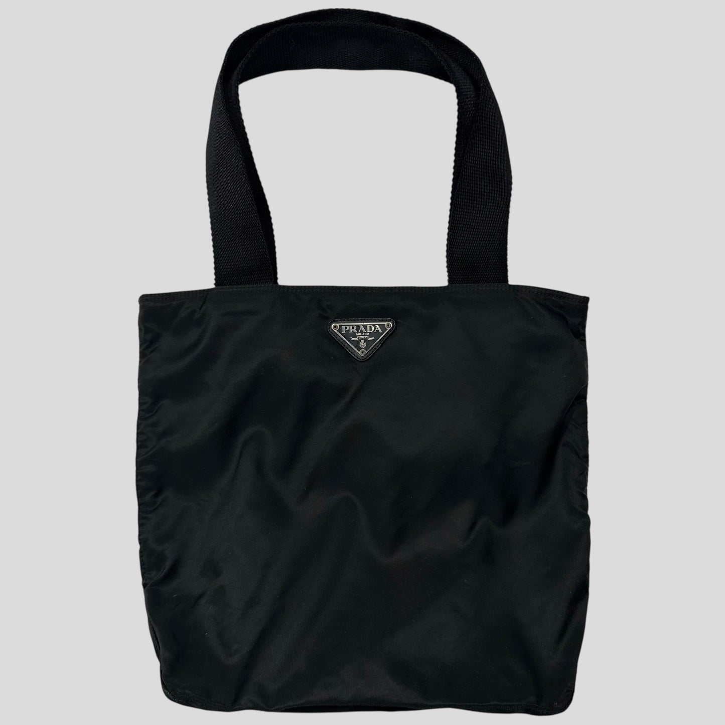 Prada Milano 90s Black Nylon Tote Bag