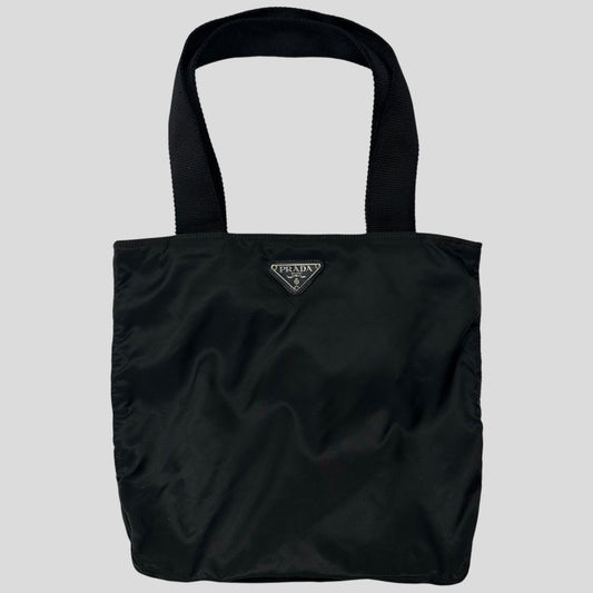 Prada Milano 90s Black Nylon Tote Bag