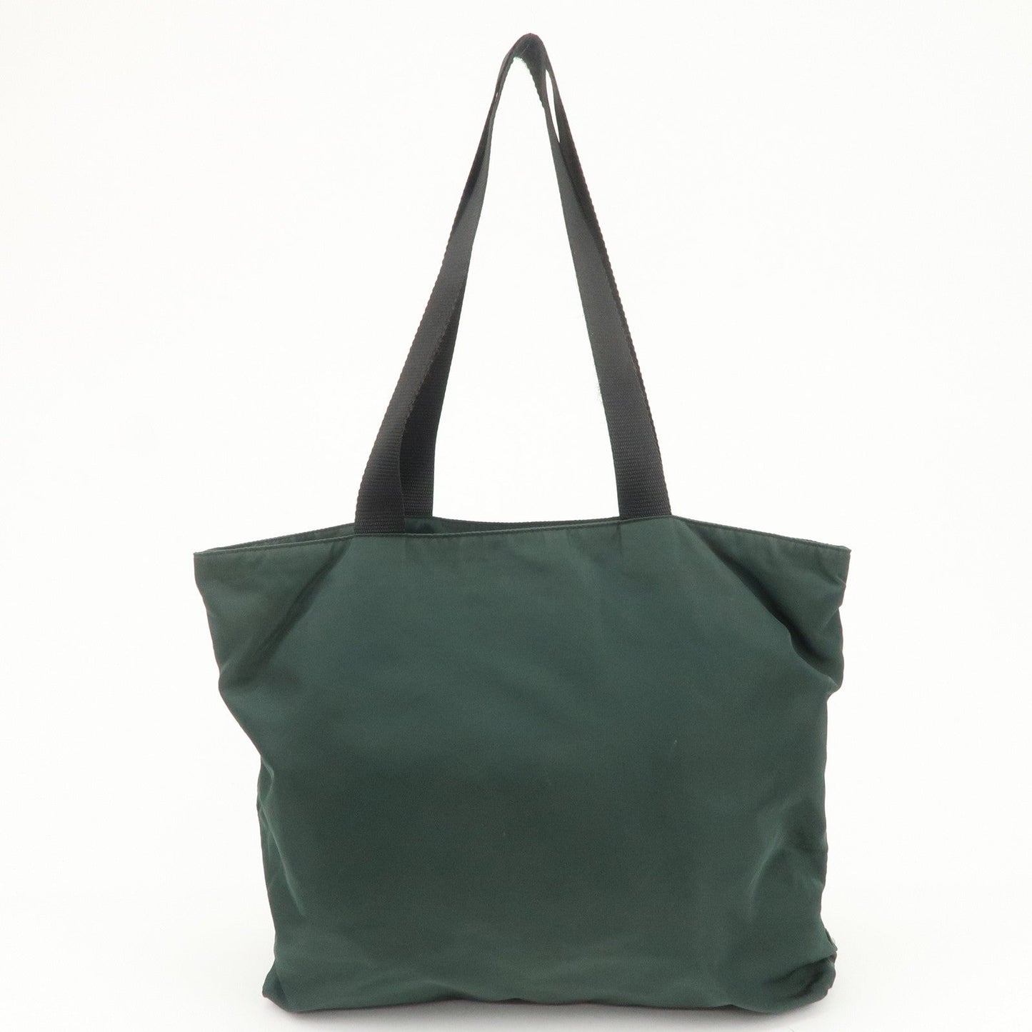 PRADA Triangle Logo Nylon Leather Shoulder Bag Hand Dark Green