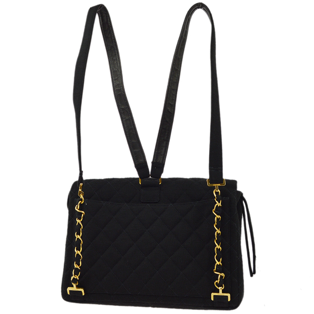 Chanel Black Cotton Backpack