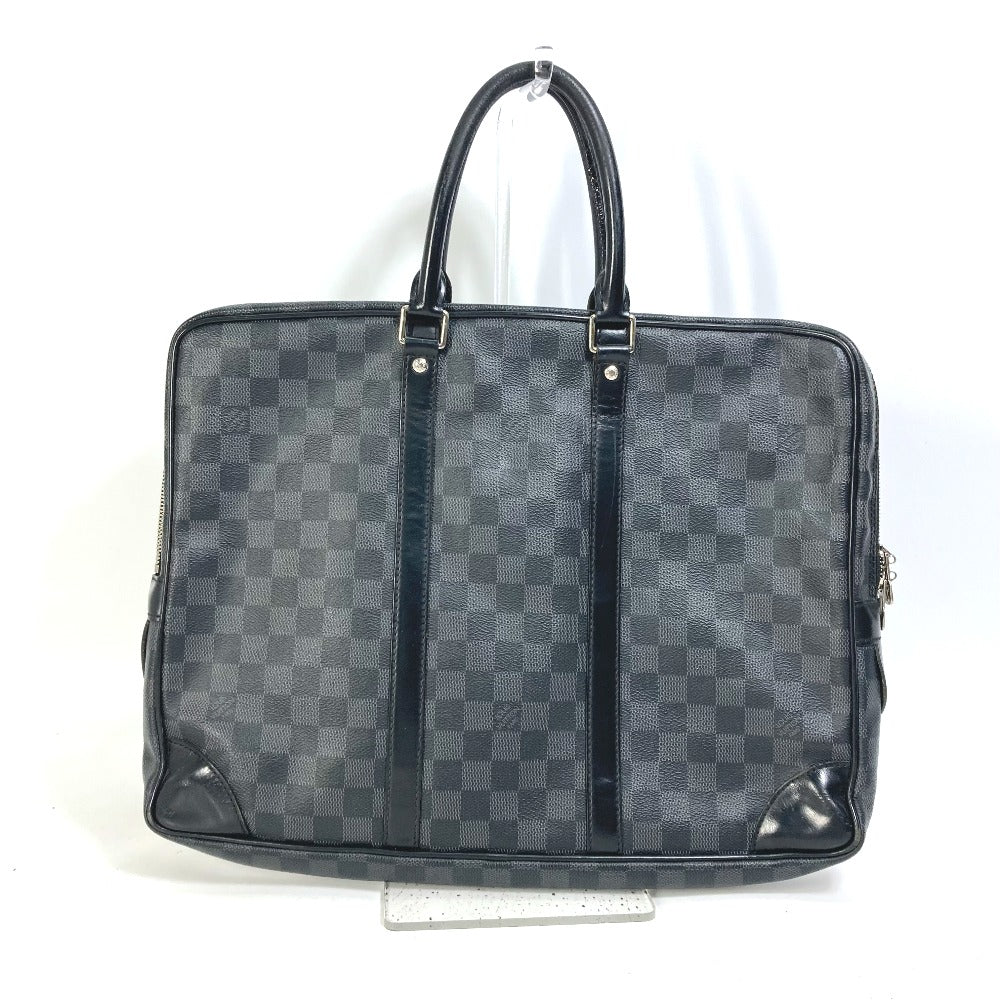 LOUIS VUITTON Business bag Damier Grafitto Canvas black Damier Grafitte Porto documan Voyage PDV mens