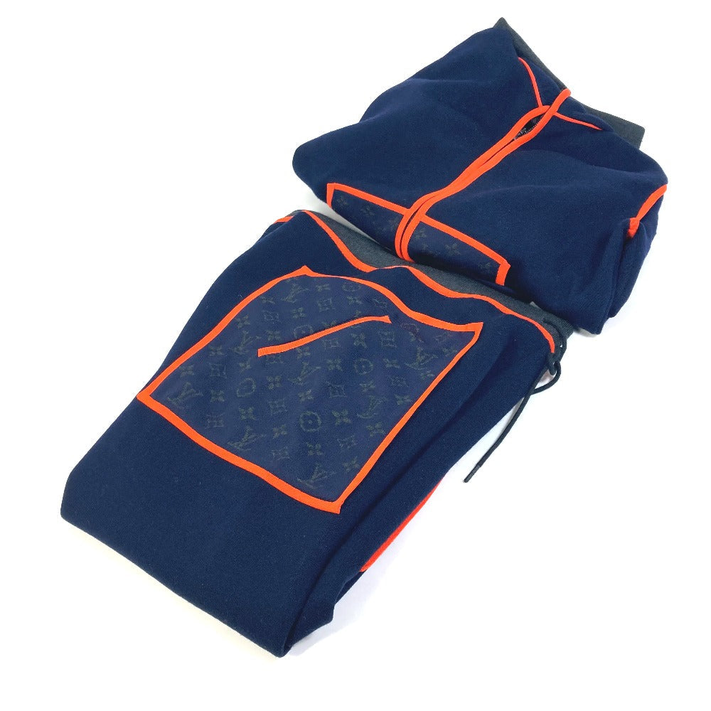 LOUIS VUITTON setup Wool, Potiamide Navy x orange logo tops hoodies sweatshirts Point Monogram Bicolor XS
