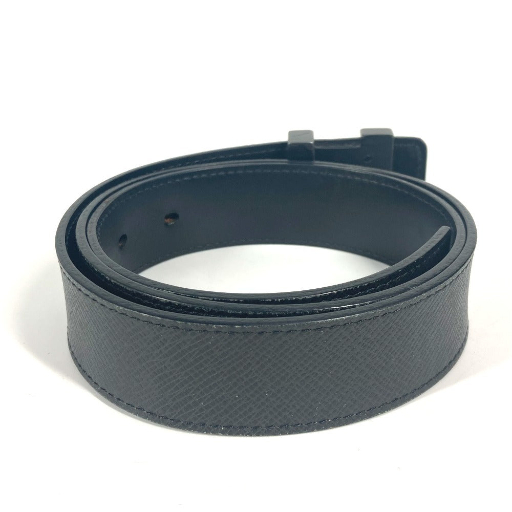 LOUIS VUITTON belt Taiga Leather black Taiga Santur LV Initial 85