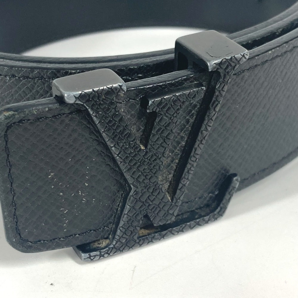LOUIS VUITTON belt Taiga Leather black Taiga Santur LV Initial 85