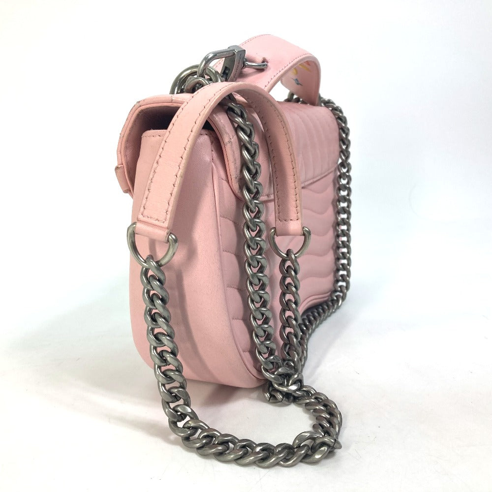 LOUIS VUITTON Shoulder Bag leather pink Crossbody New Wave Chain Bag MM Women