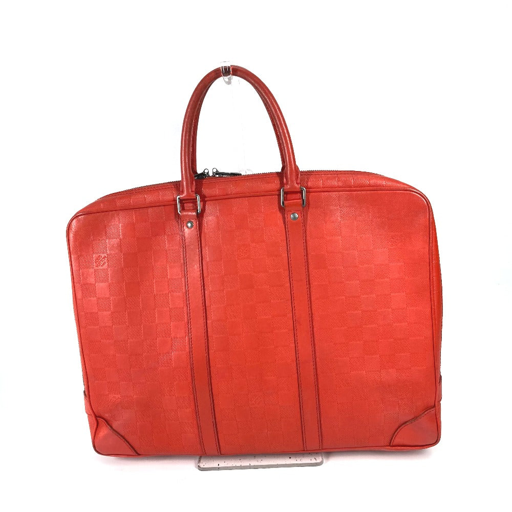 Luxury Women's Handbag | LOUIS VUITTON Business bag Damier Anfini Leather Red Damier Anfini Porto Document Voyage PDV mens