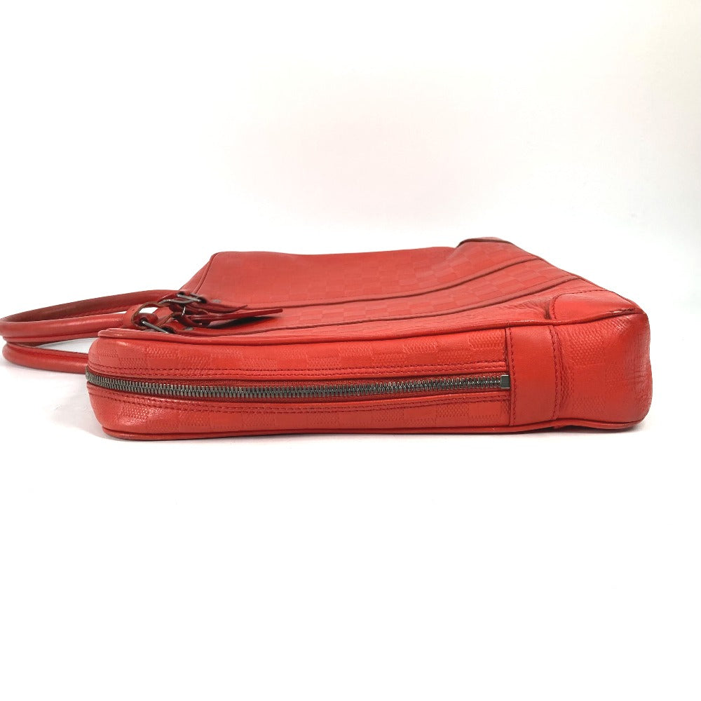 LOUIS VUITTON Business bag N41143 Damier Anfini Leather Red Damier Anfini Porto Document Voyage PDV mens