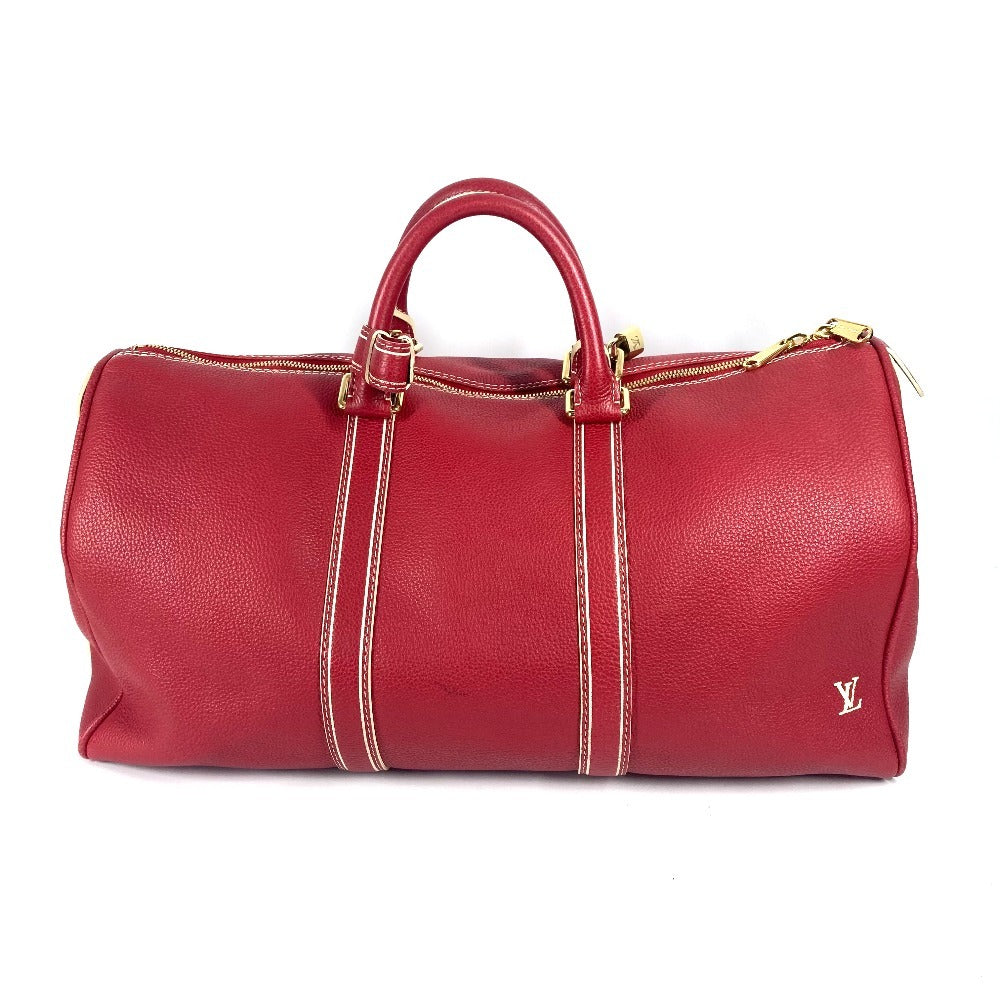 LOUIS VUITTON Boston Duffel bag leather Red Tobaco Keepall 50